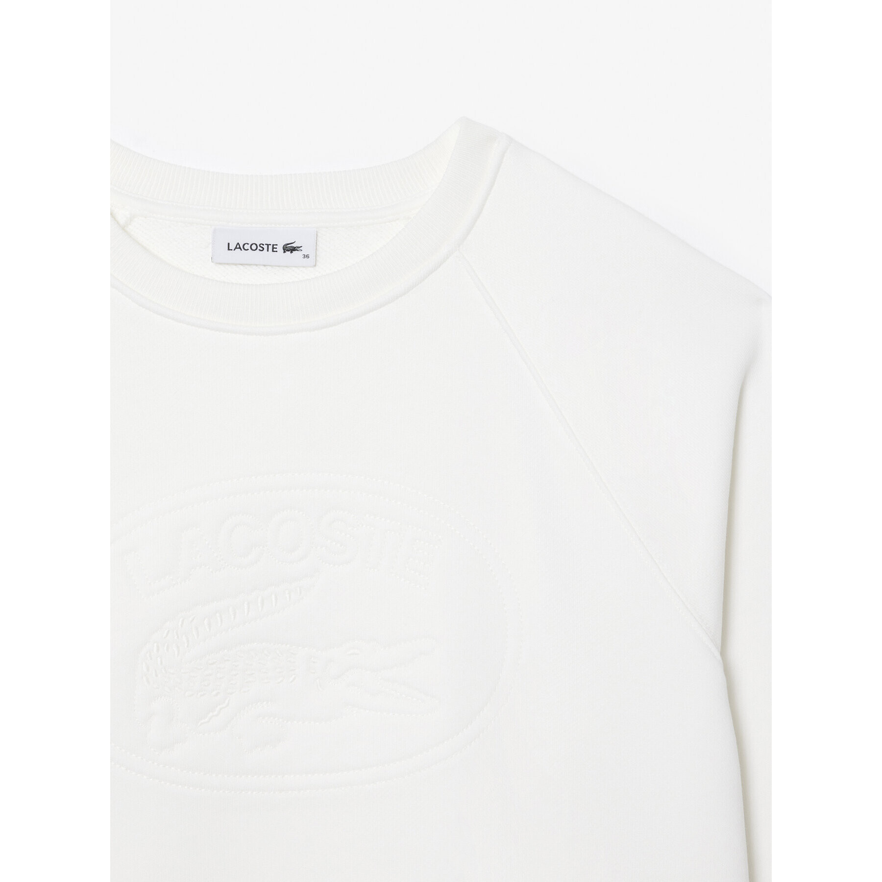 Lacoste Bluză SF0852 Écru Relaxed Fit - Pled.ro