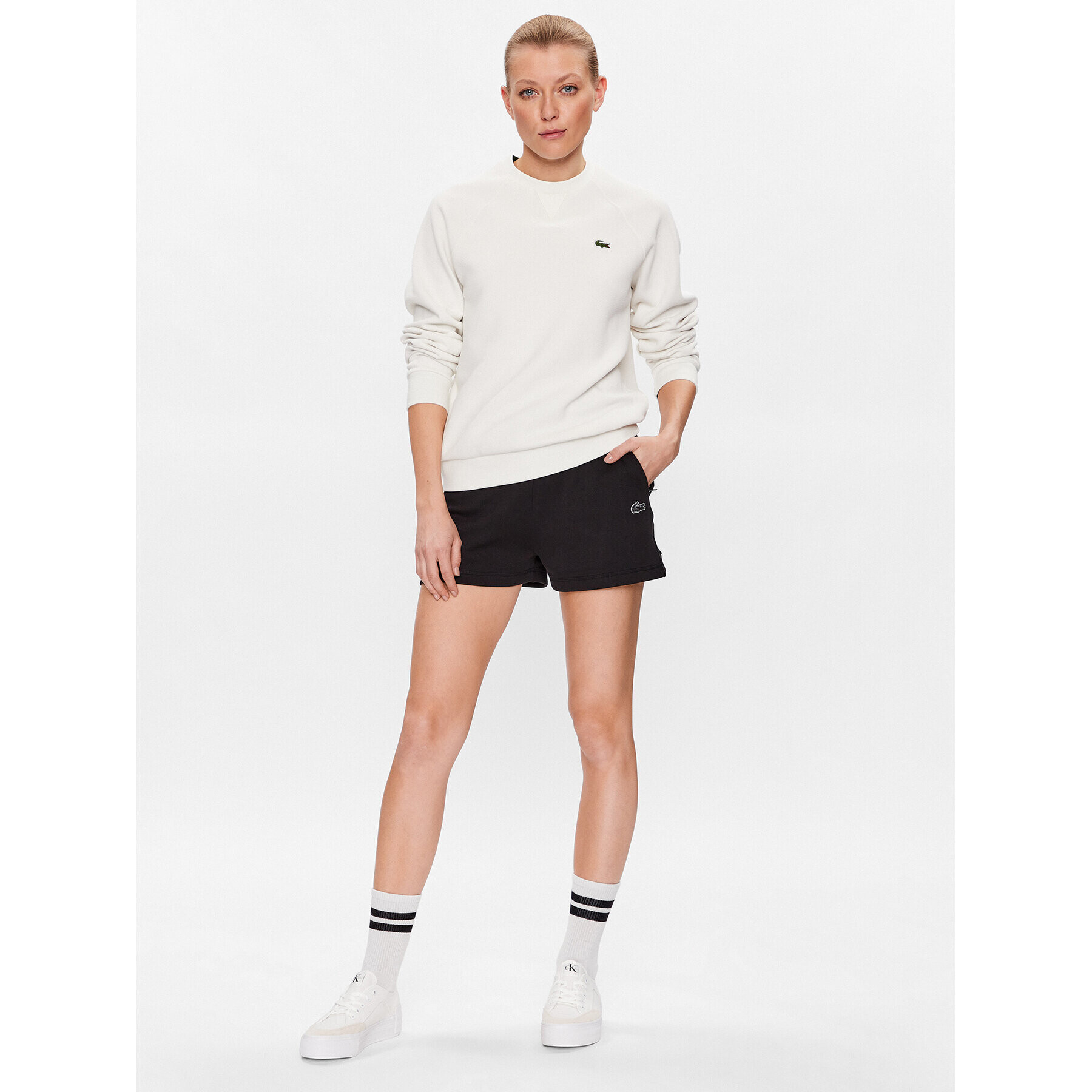 Lacoste Bluză SF7073 Écru Regular Fit - Pled.ro