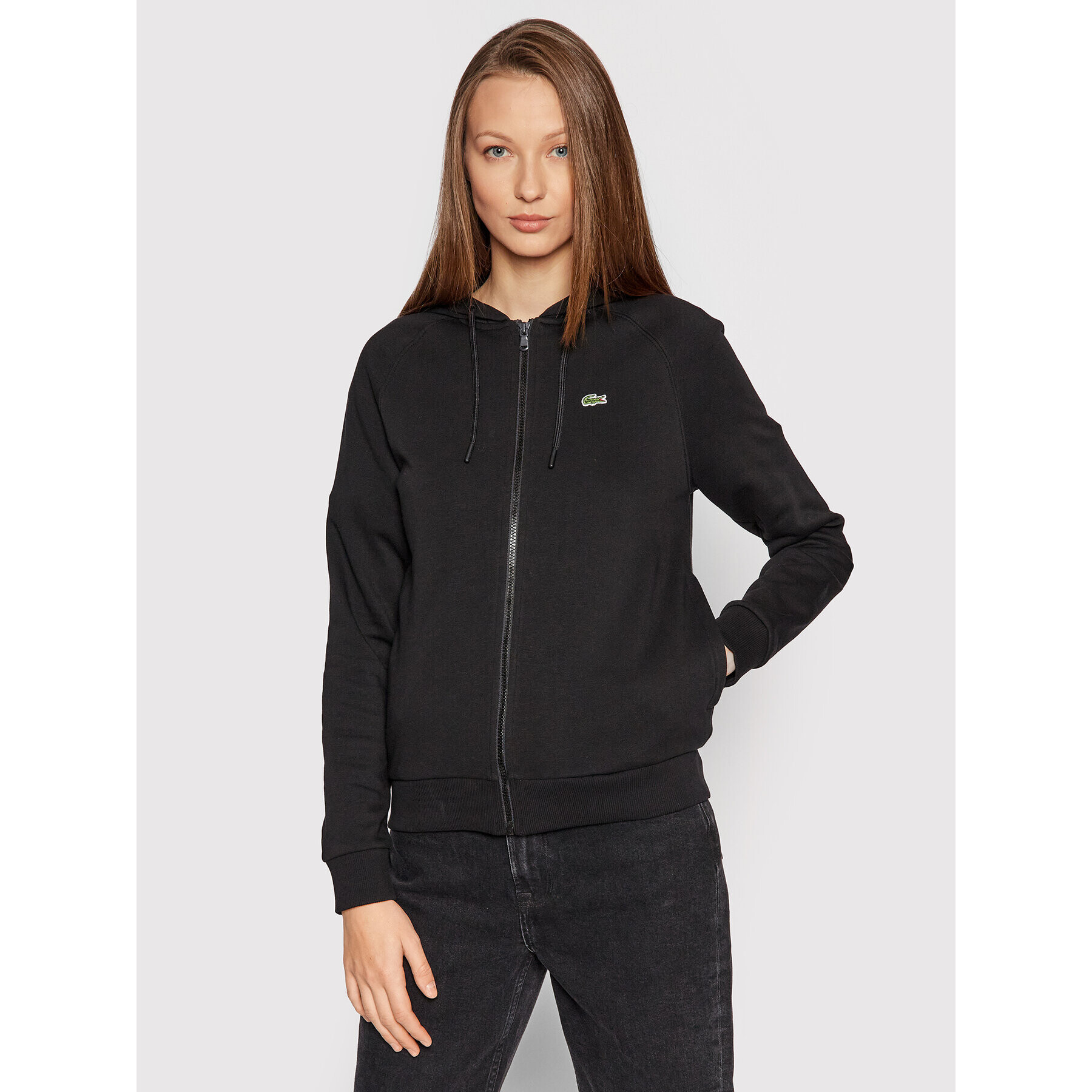 Lacoste Bluză SF7090 Negru Regular Fit - Pled.ro