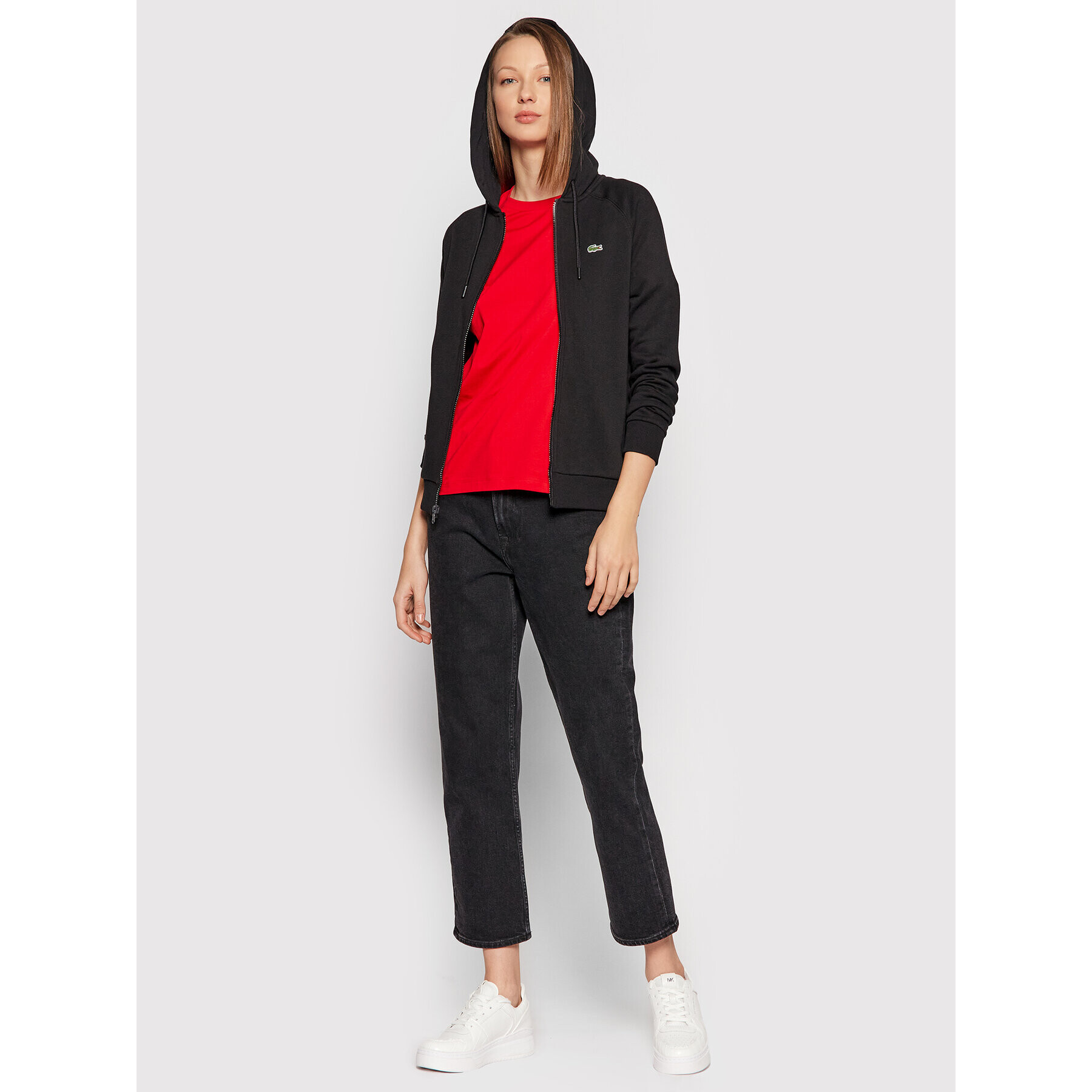 Lacoste Bluză SF7090 Negru Regular Fit - Pled.ro