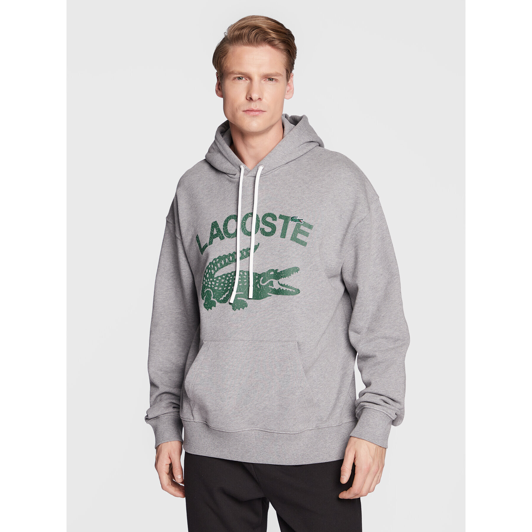 Lacoste Bluză SH0107 Gri Loose Fit - Pled.ro