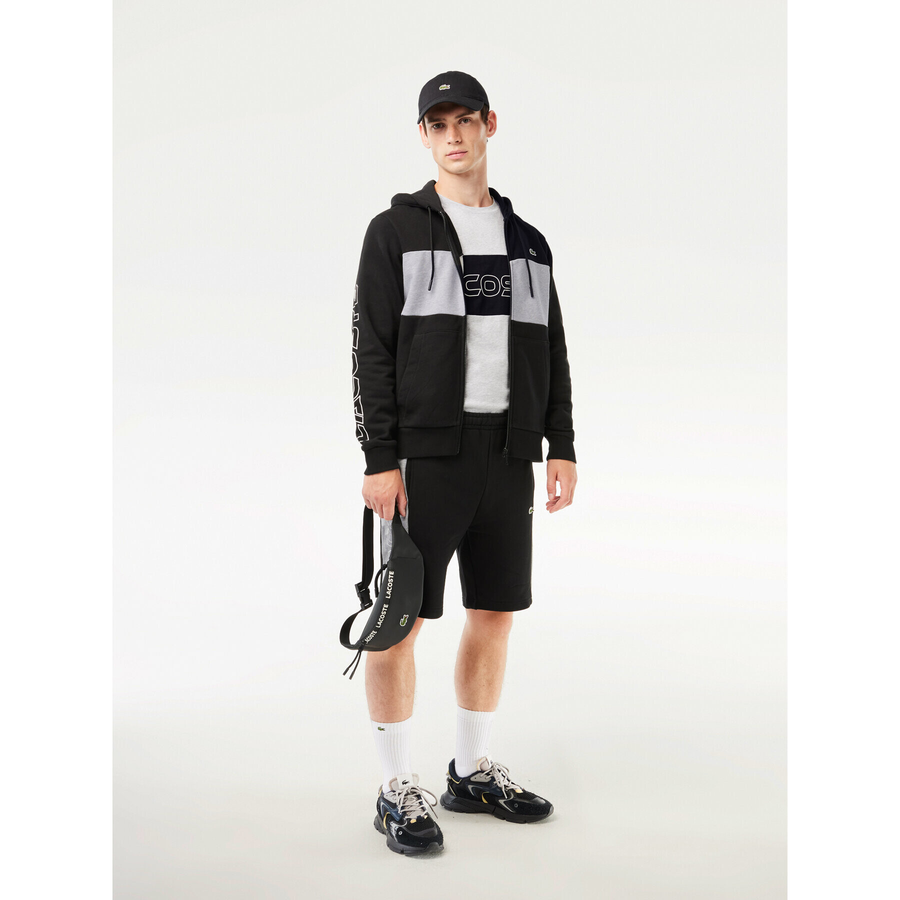 Lacoste Bluză SH1416 Negru Regular Fit - Pled.ro