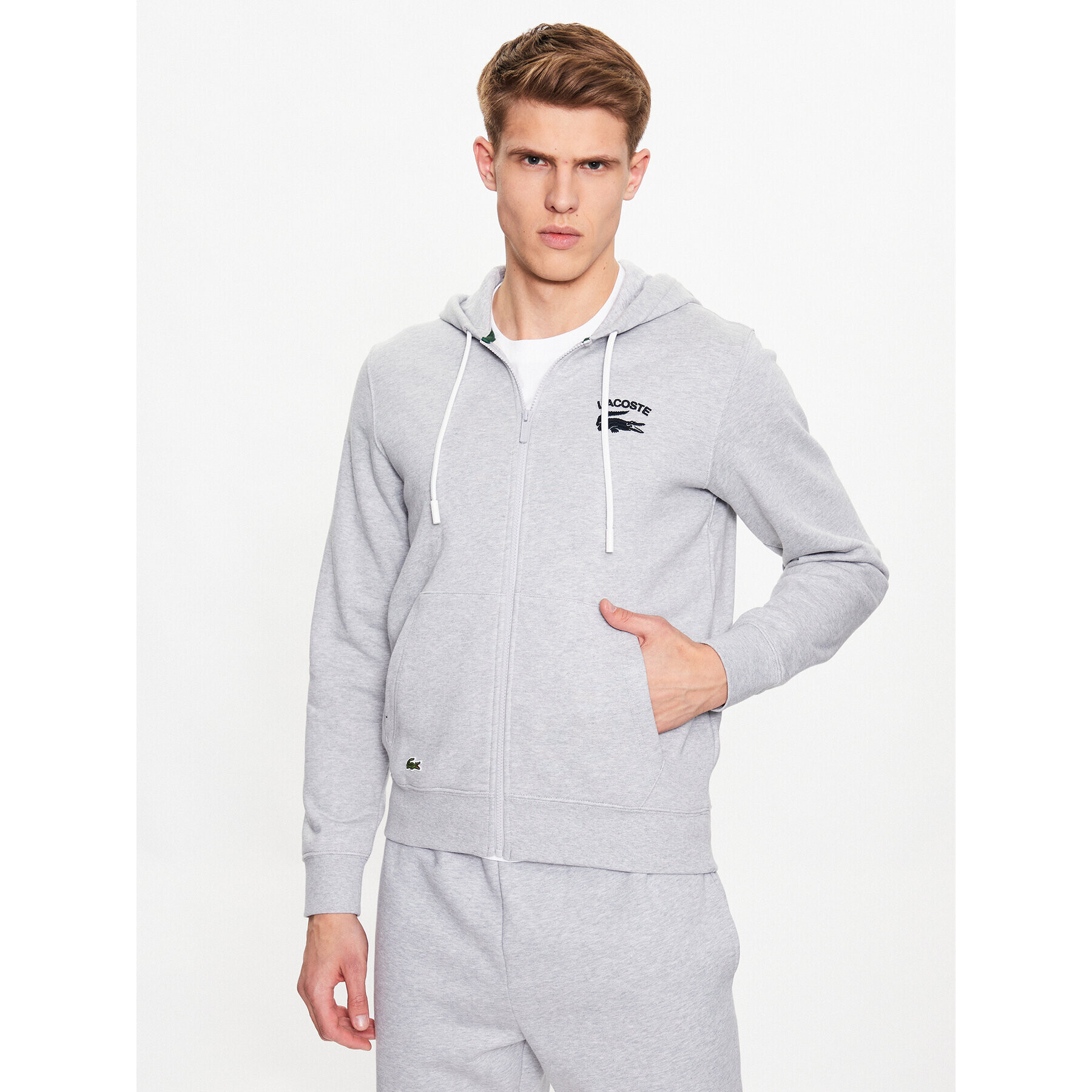 Lacoste Bluză SH2481 Gri Regular Fit - Pled.ro