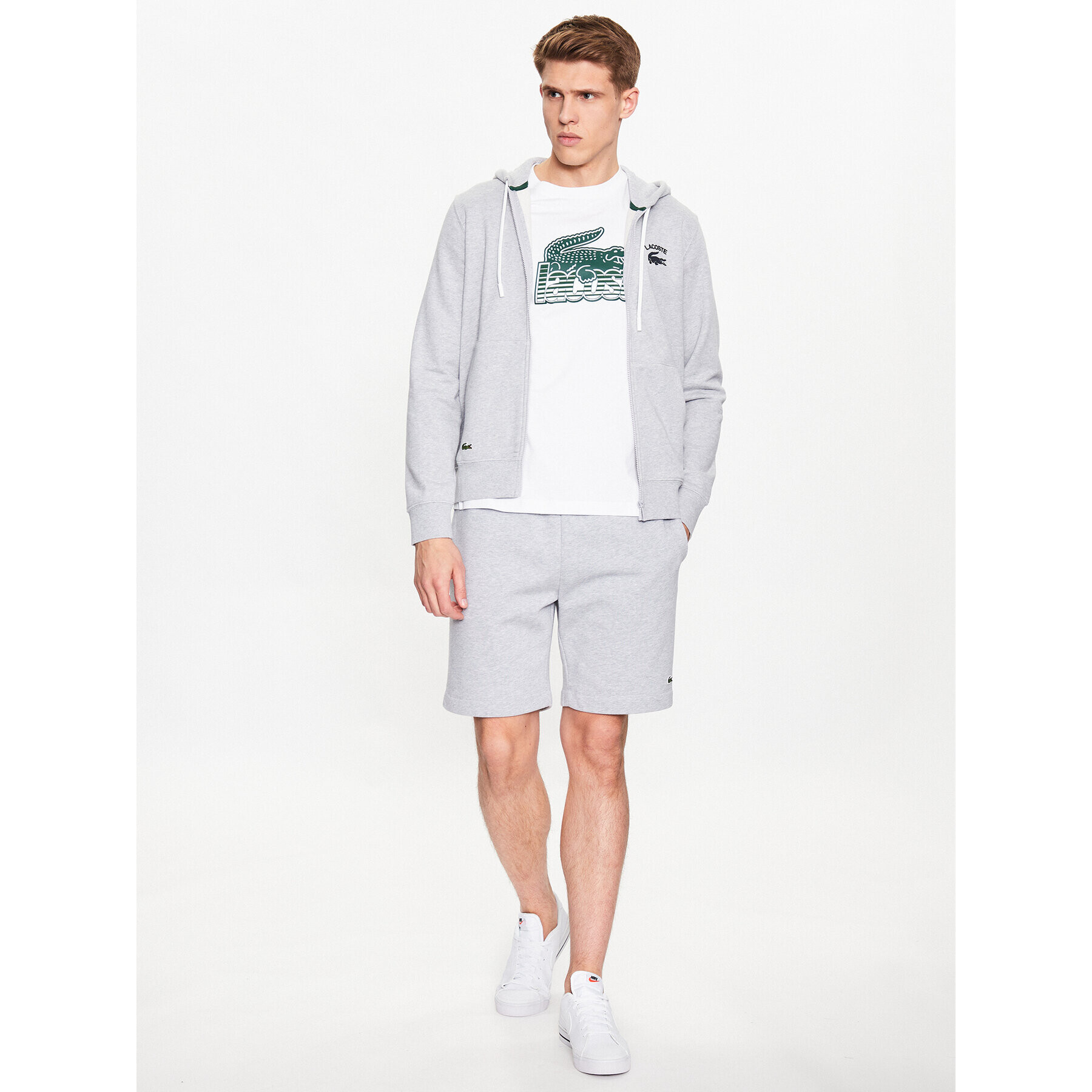 Lacoste Bluză SH2481 Gri Regular Fit - Pled.ro