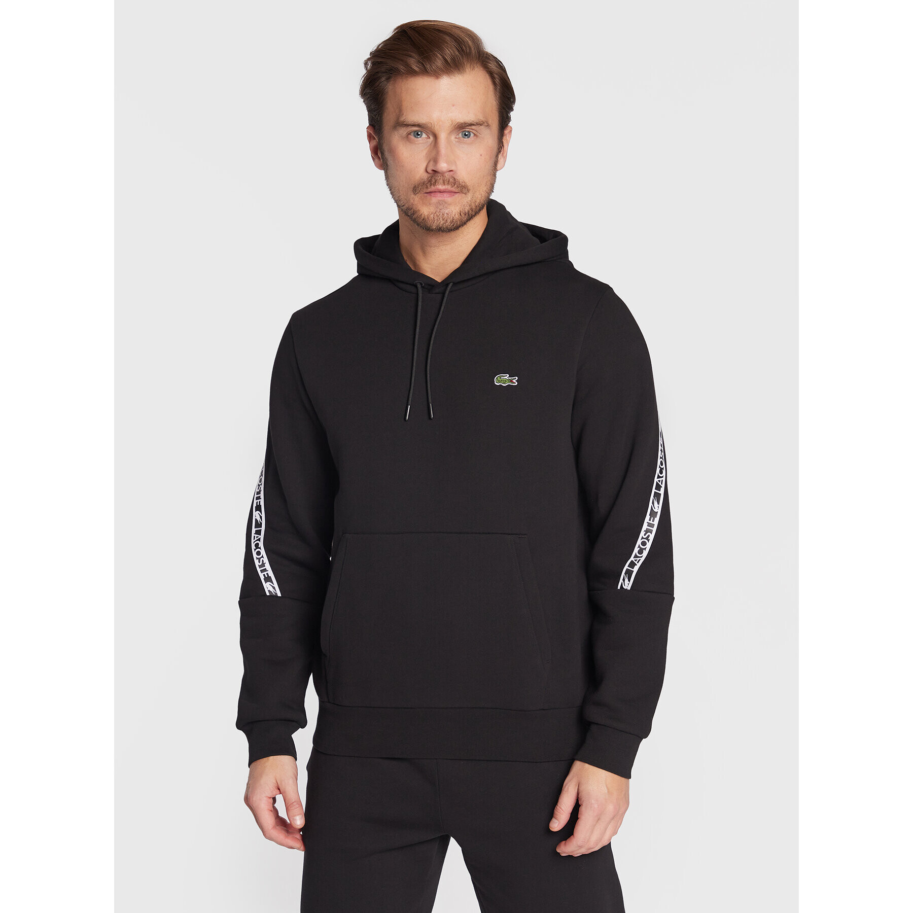 Lacoste Bluză SH2485 Negru Classic Fit - Pled.ro