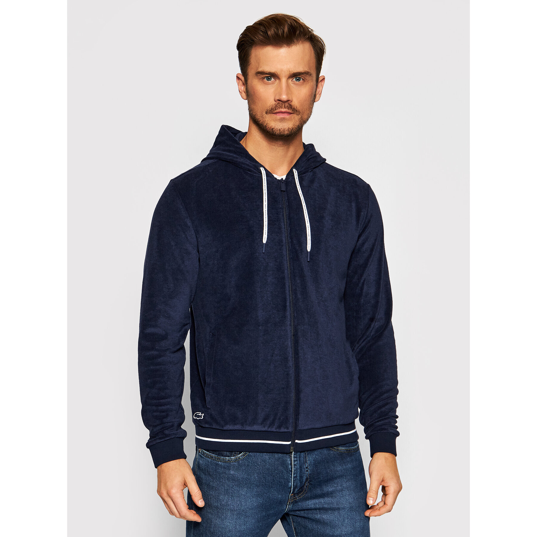 Lacoste Bluză SH3322 Bleumarin Relaxed Fit - Pled.ro