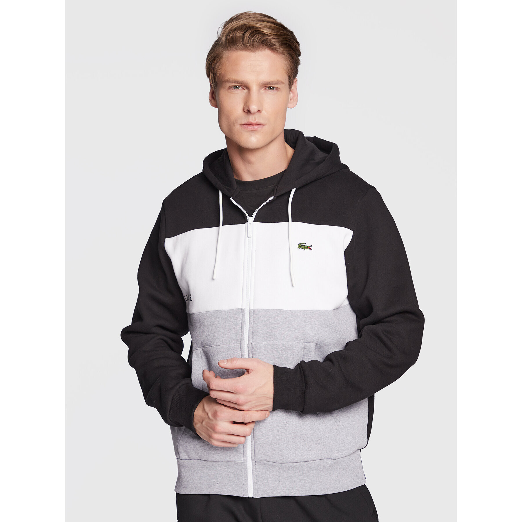 Lacoste Bluză SH3389 Negru Classic Fit - Pled.ro