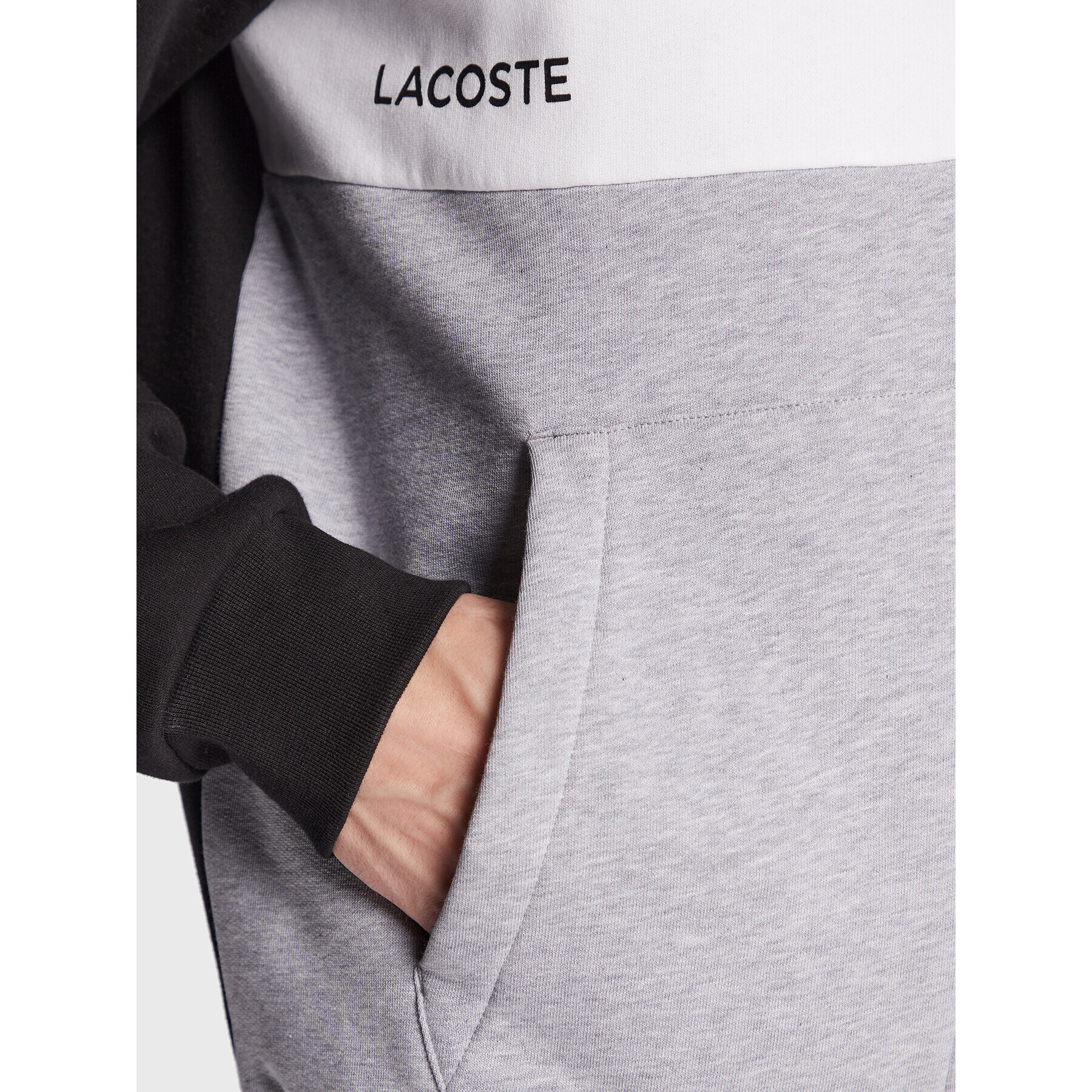 Lacoste Bluză SH3389 Negru Classic Fit - Pled.ro