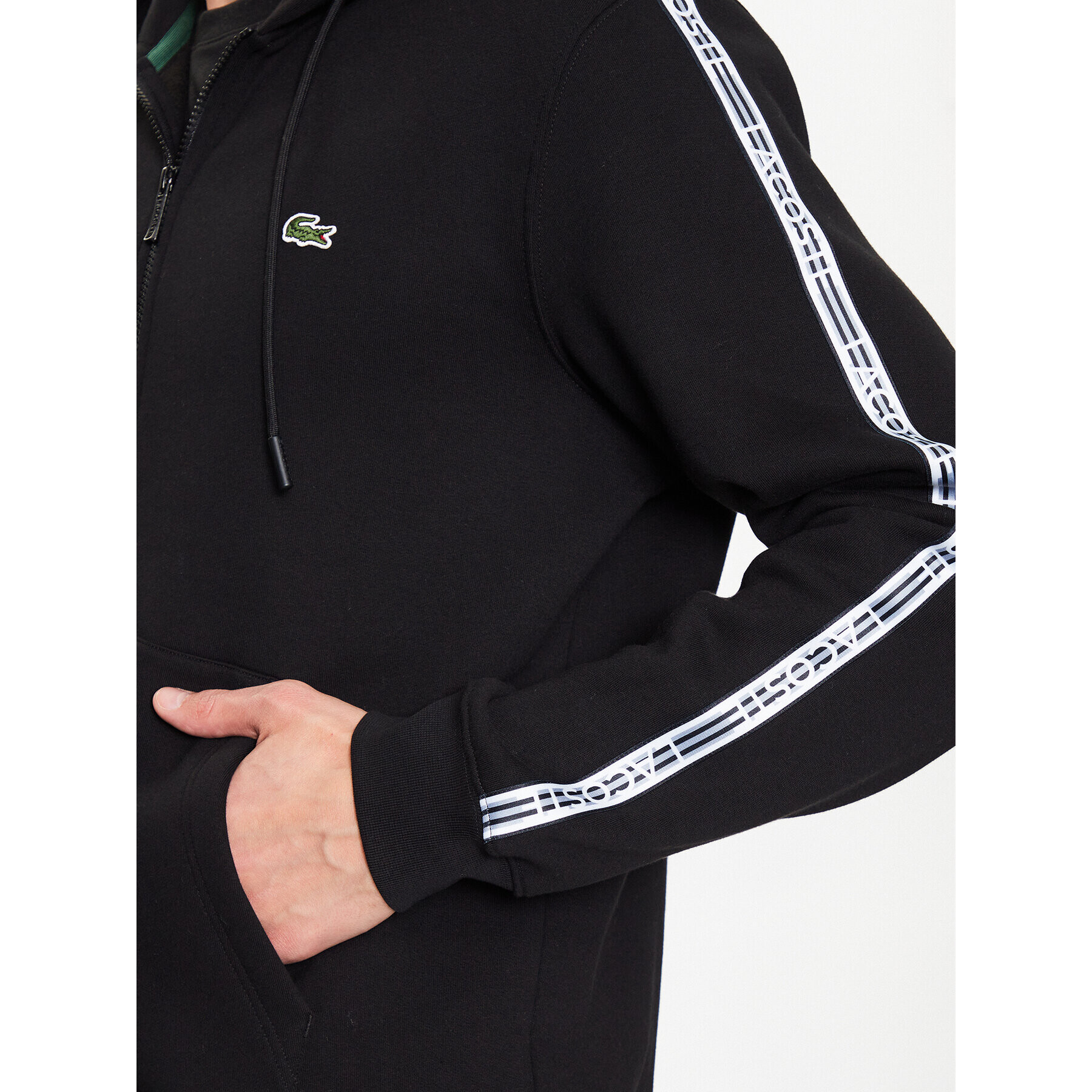 Lacoste Bluză SH5065 Negru Regular Fit - Pled.ro