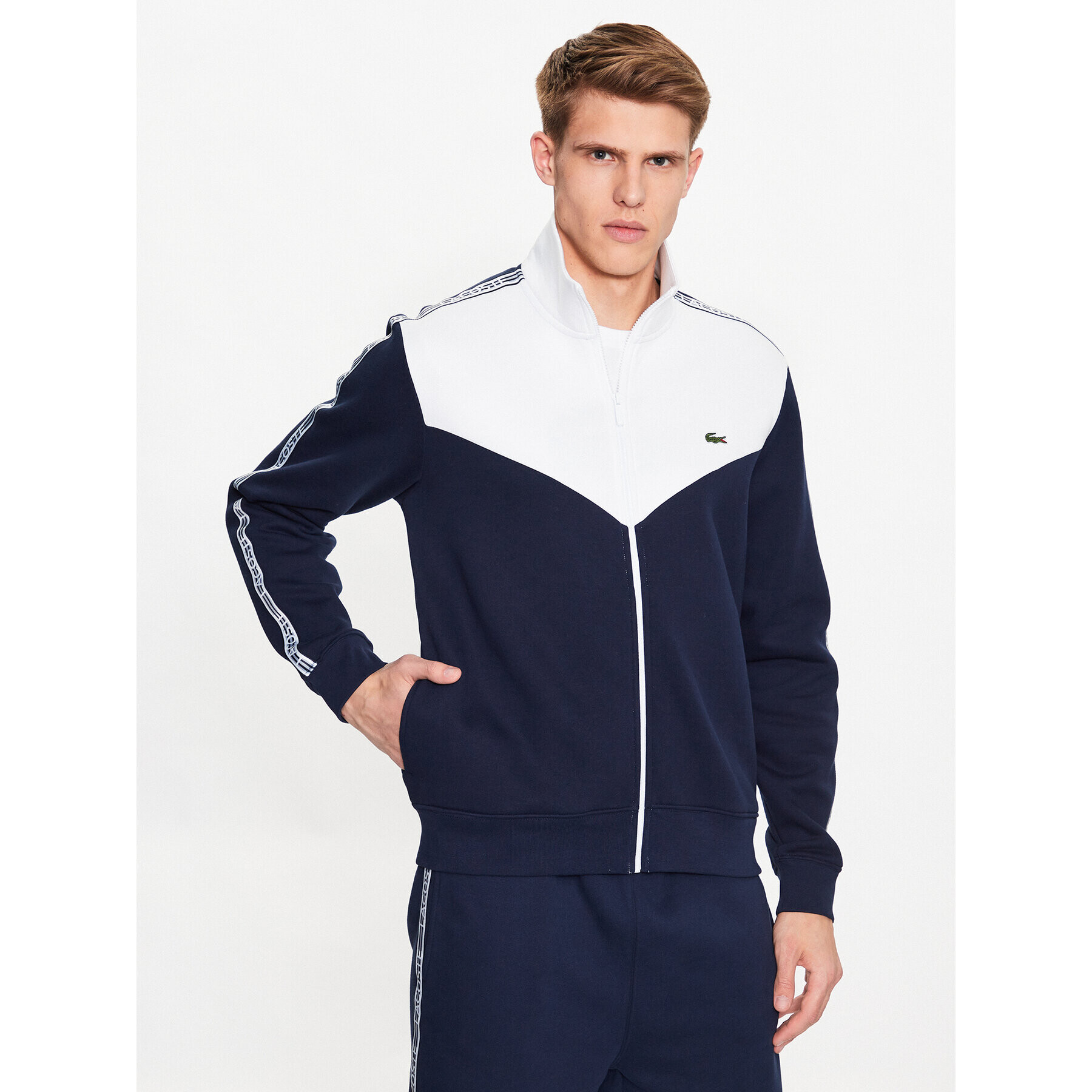 Lacoste Bluză SH5808 Bleumarin Regular Fit - Pled.ro