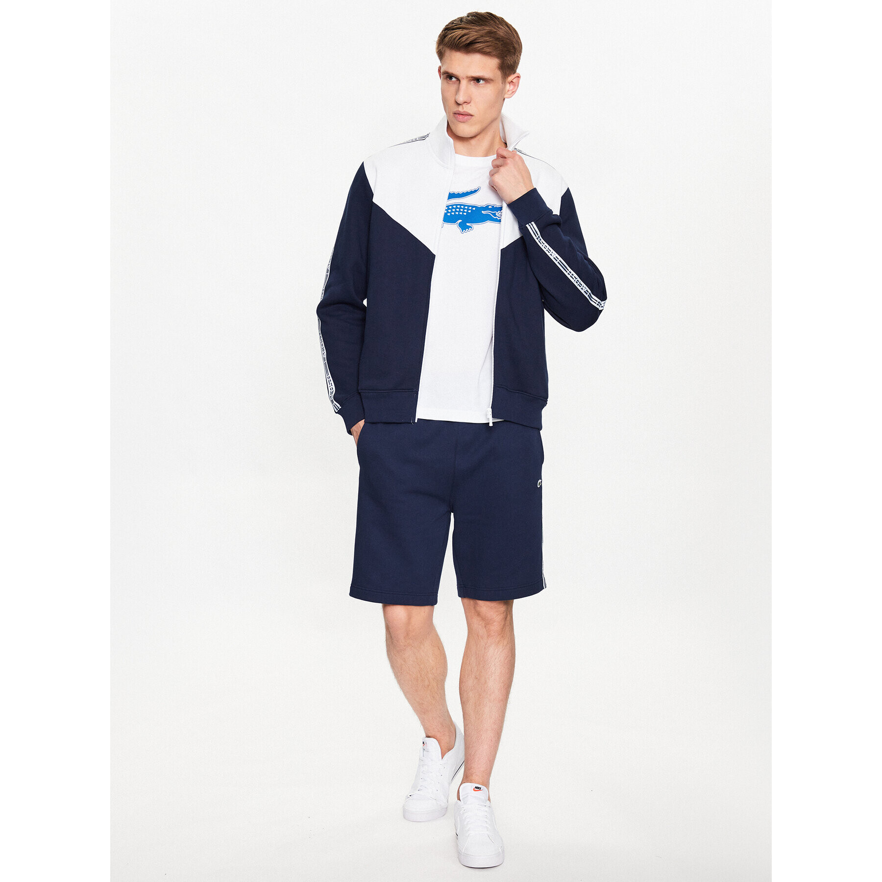 Lacoste Bluză SH5808 Bleumarin Regular Fit - Pled.ro