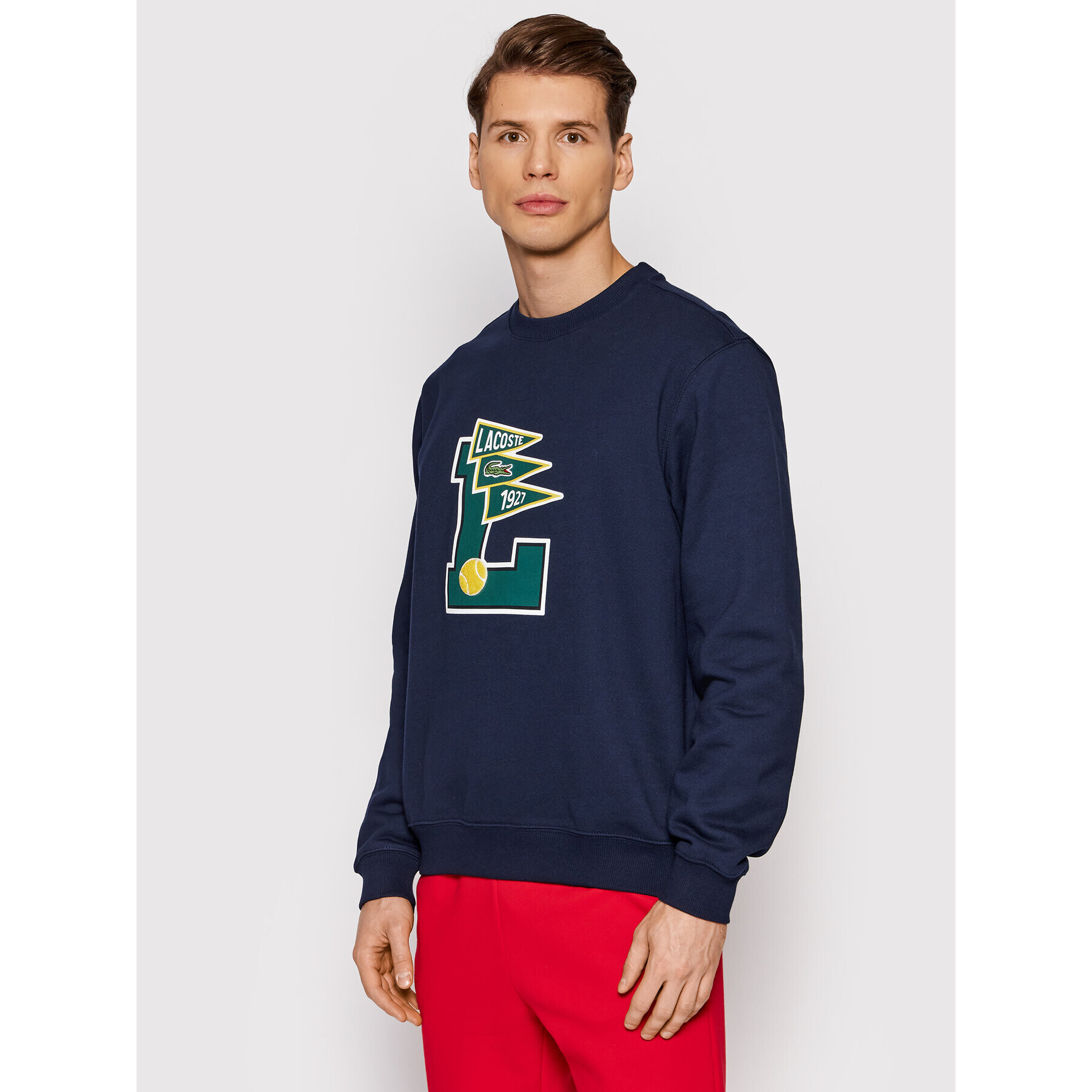 Lacoste Bluză SH7419 Bleumarin Classic Fit - Pled.ro