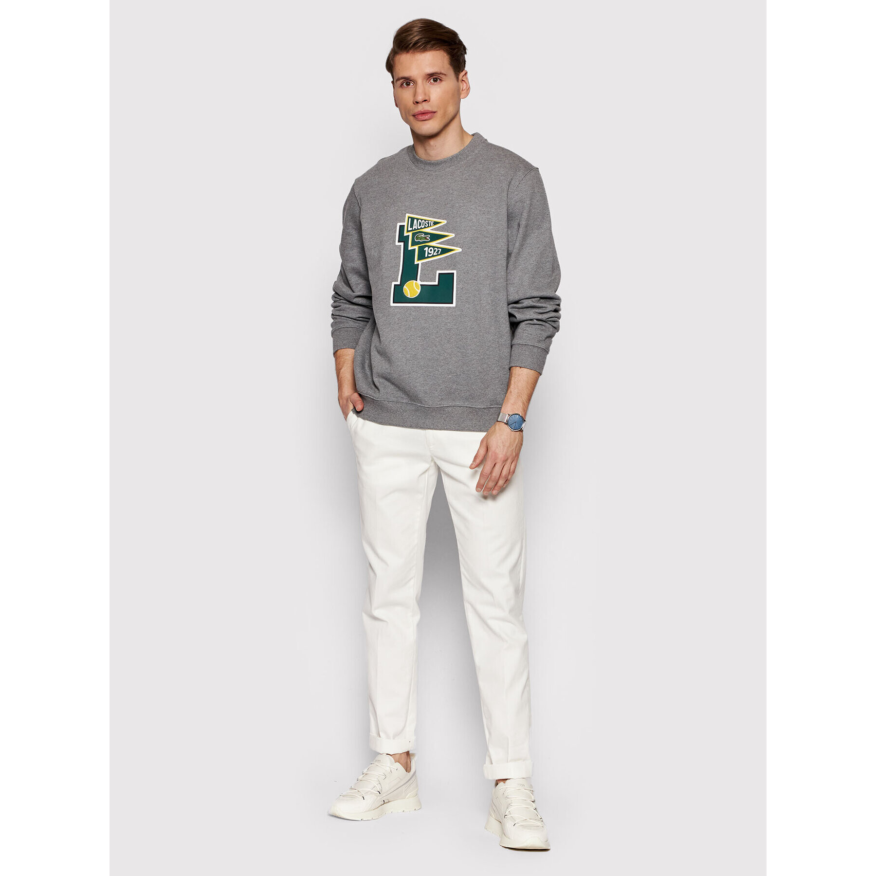 Lacoste Bluză SH7419 Gri Classic Fit - Pled.ro