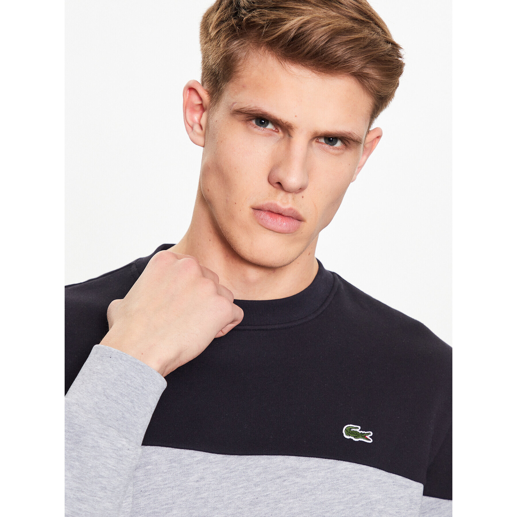 Lacoste Bluză SH8363 Gri Regular Fit - Pled.ro