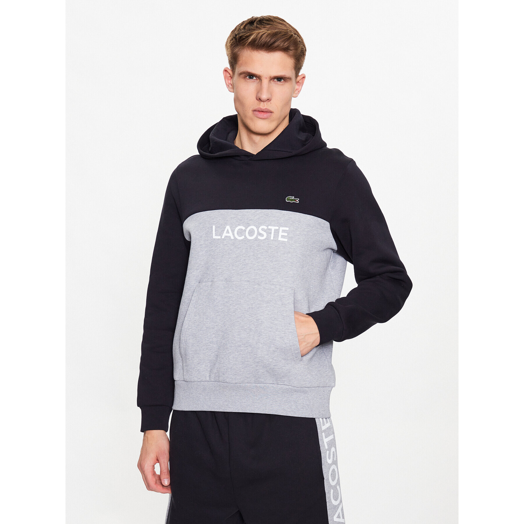 Lacoste Bluză SH8366 Gri Regular Fit - Pled.ro