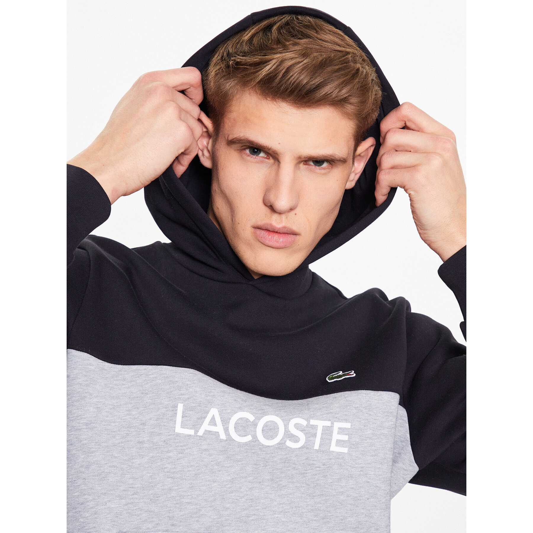 Lacoste Bluză SH8366 Gri Regular Fit - Pled.ro