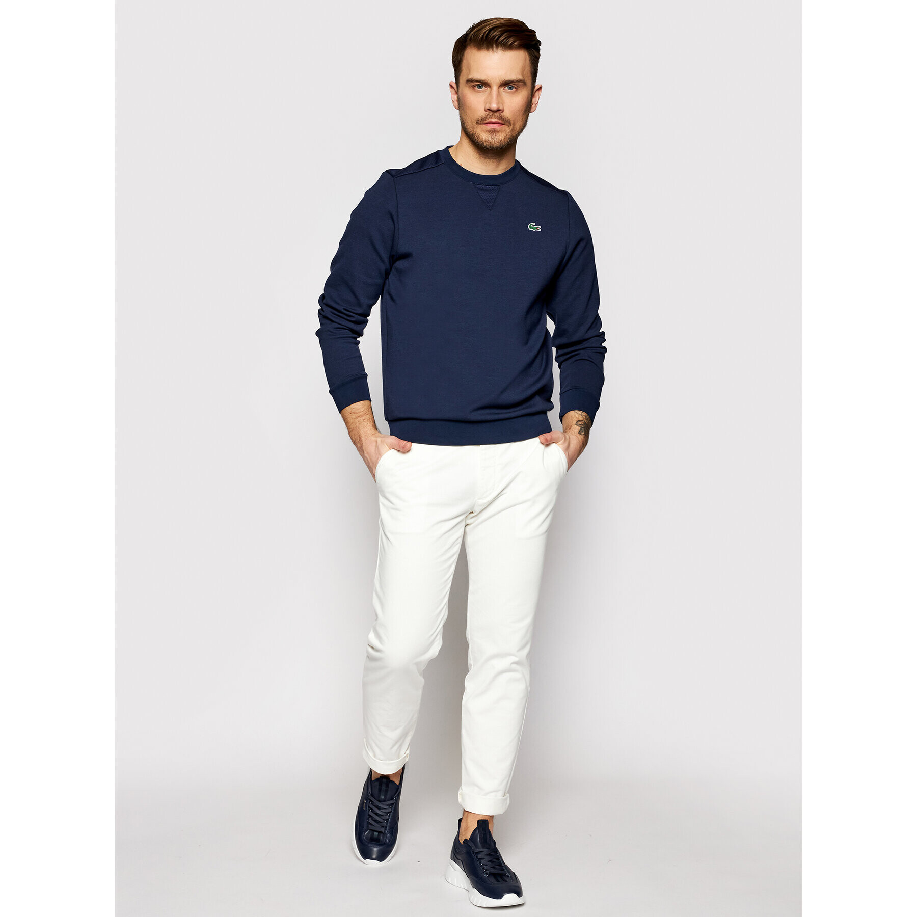 Lacoste Bluză SH9604 Bleumarin Regular Fit - Pled.ro