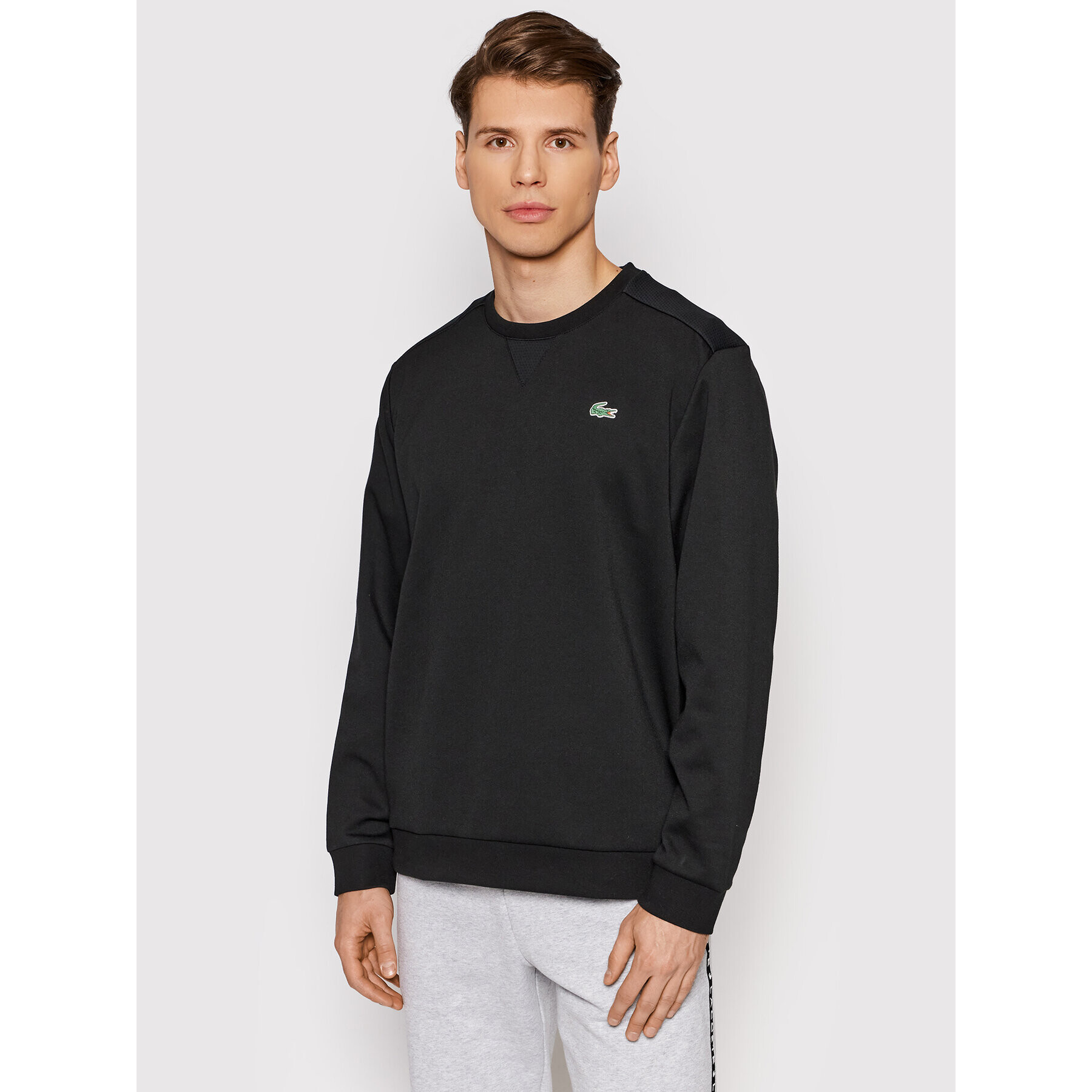 Lacoste Bluză SH9604 Negru Regular Fit - Pled.ro