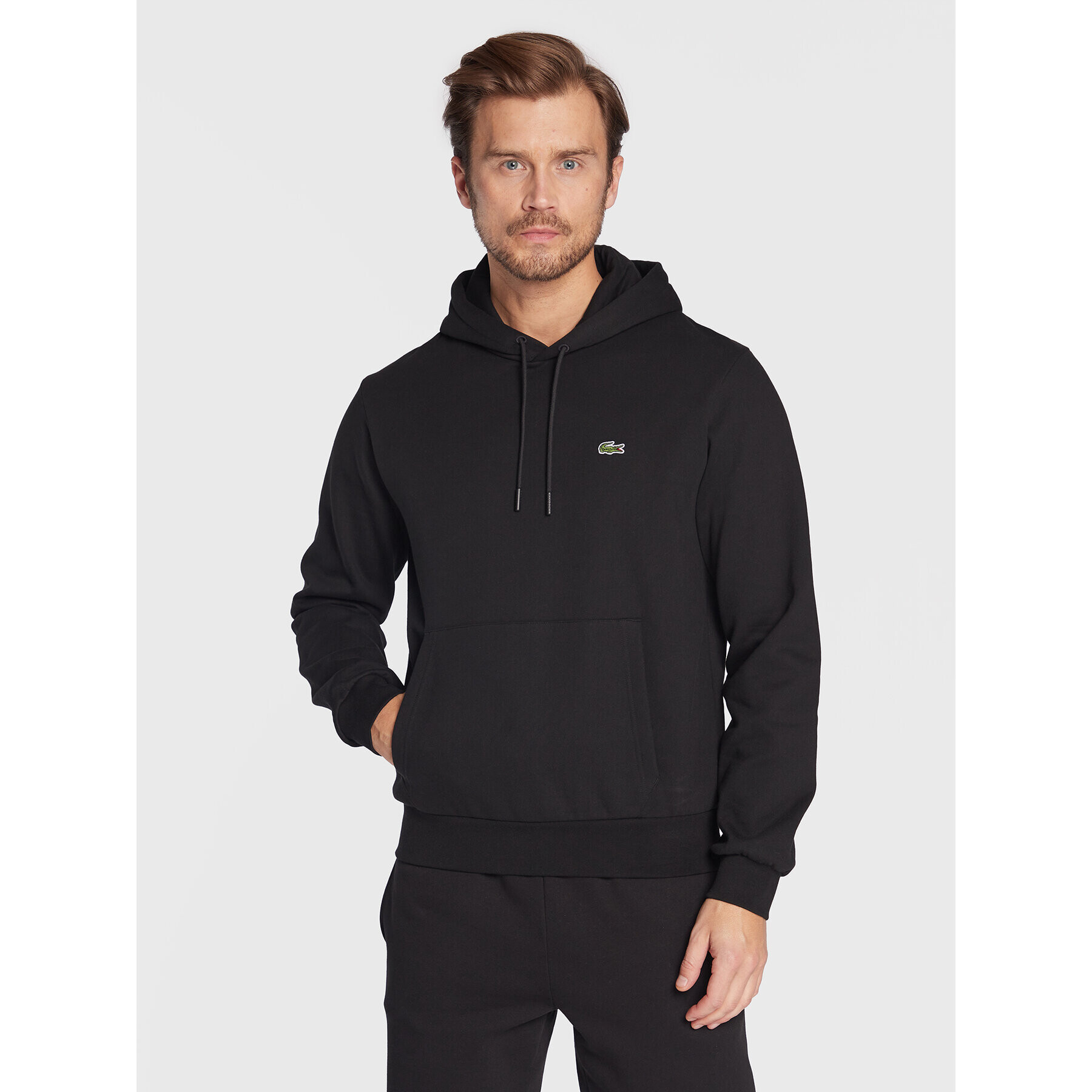 Lacoste Bluză SH9623 Negru Classic Fit - Pled.ro