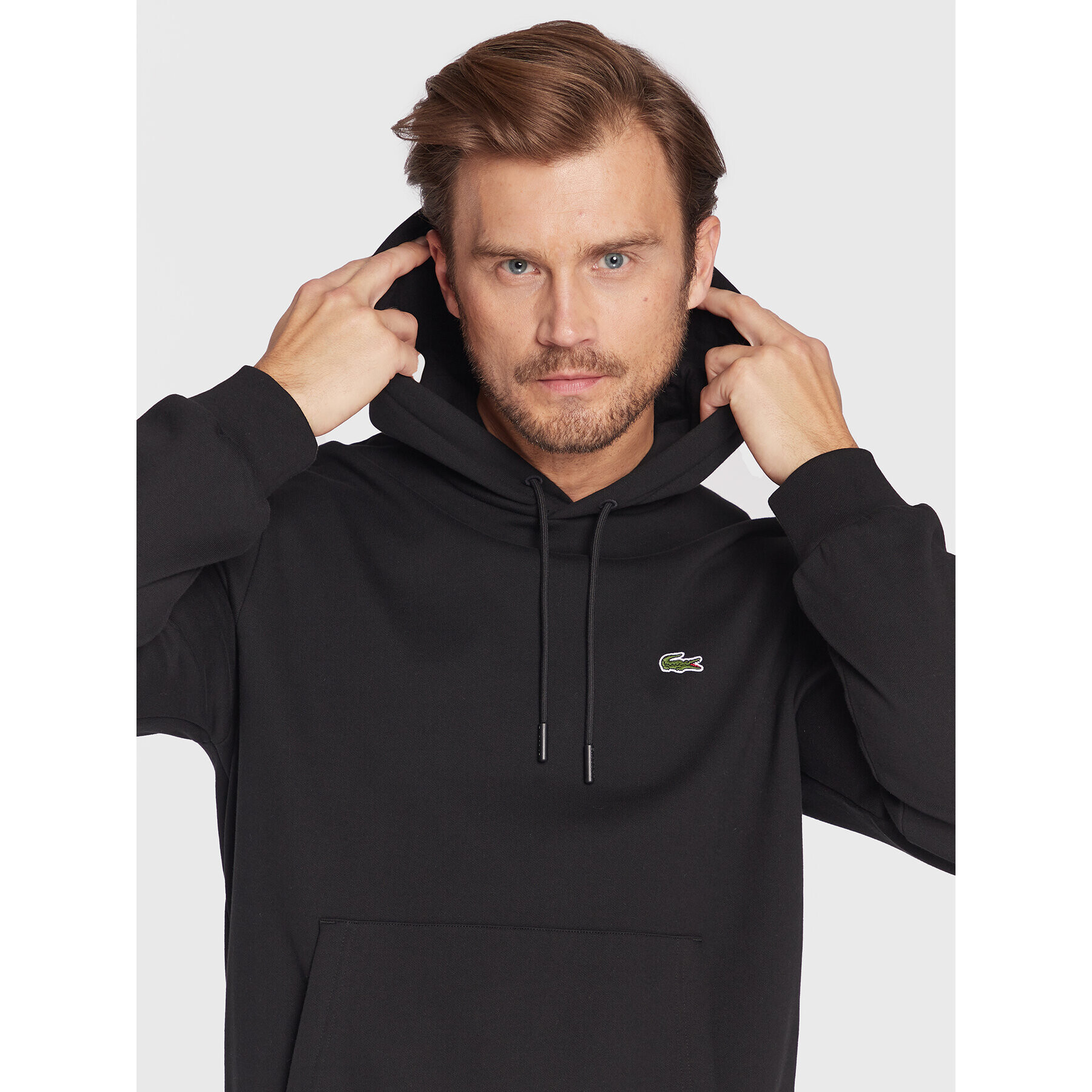 Lacoste Bluză SH9623 Negru Classic Fit - Pled.ro