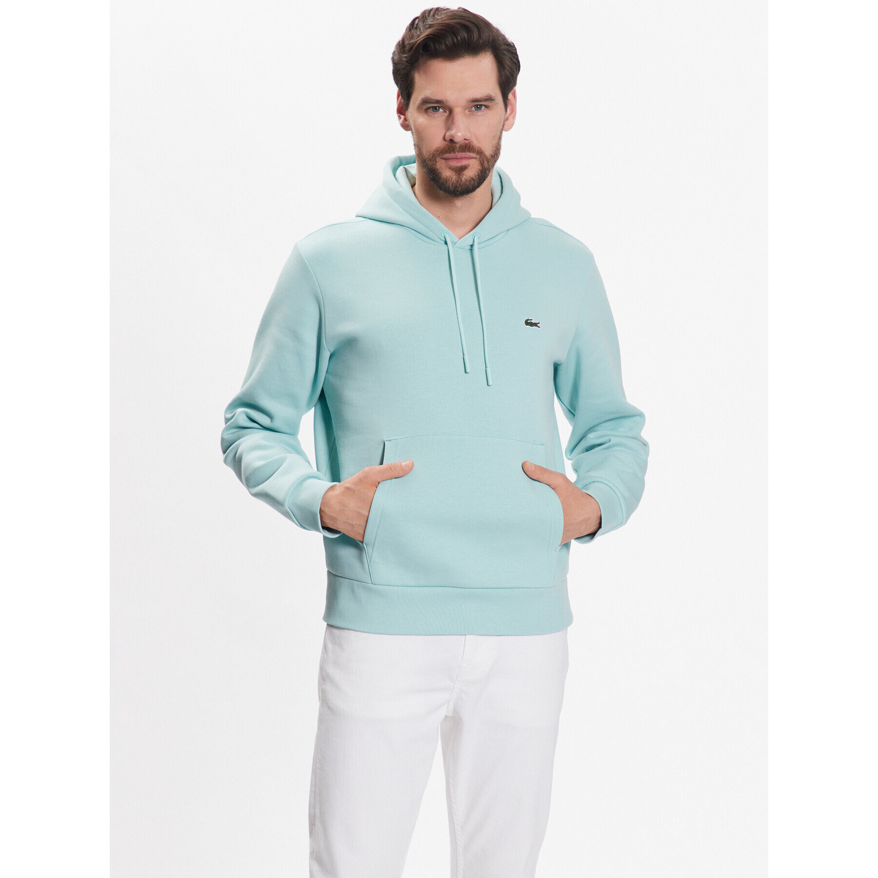 Lacoste Bluză SH9623 Verde Regular Fit - Pled.ro