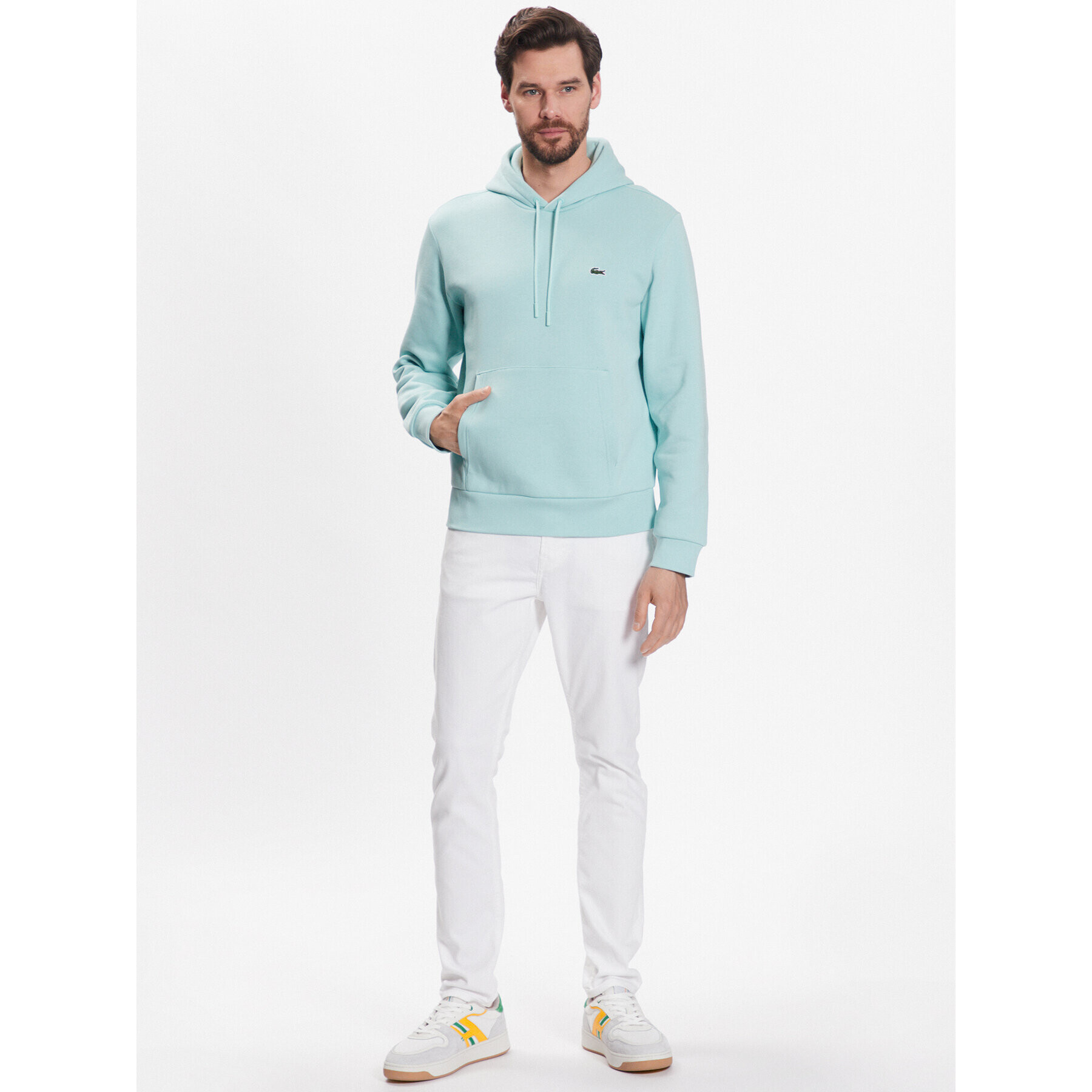 Lacoste Bluză SH9623 Verde Regular Fit - Pled.ro