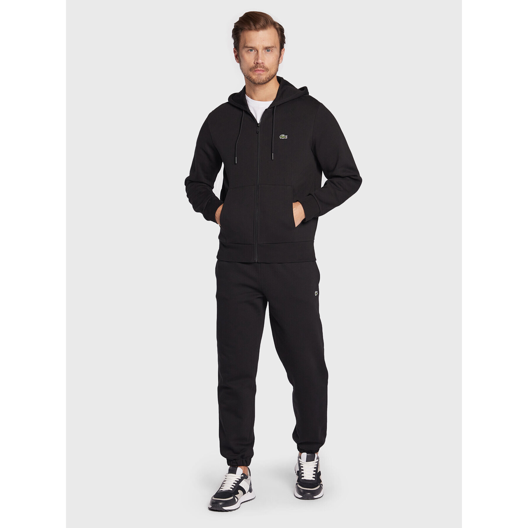 Lacoste Bluză SH9626 Negru Classic Fit - Pled.ro