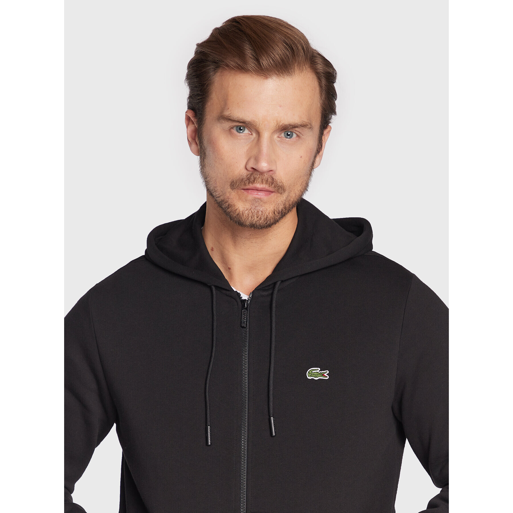 Lacoste Bluză SH9626 Negru Classic Fit - Pled.ro