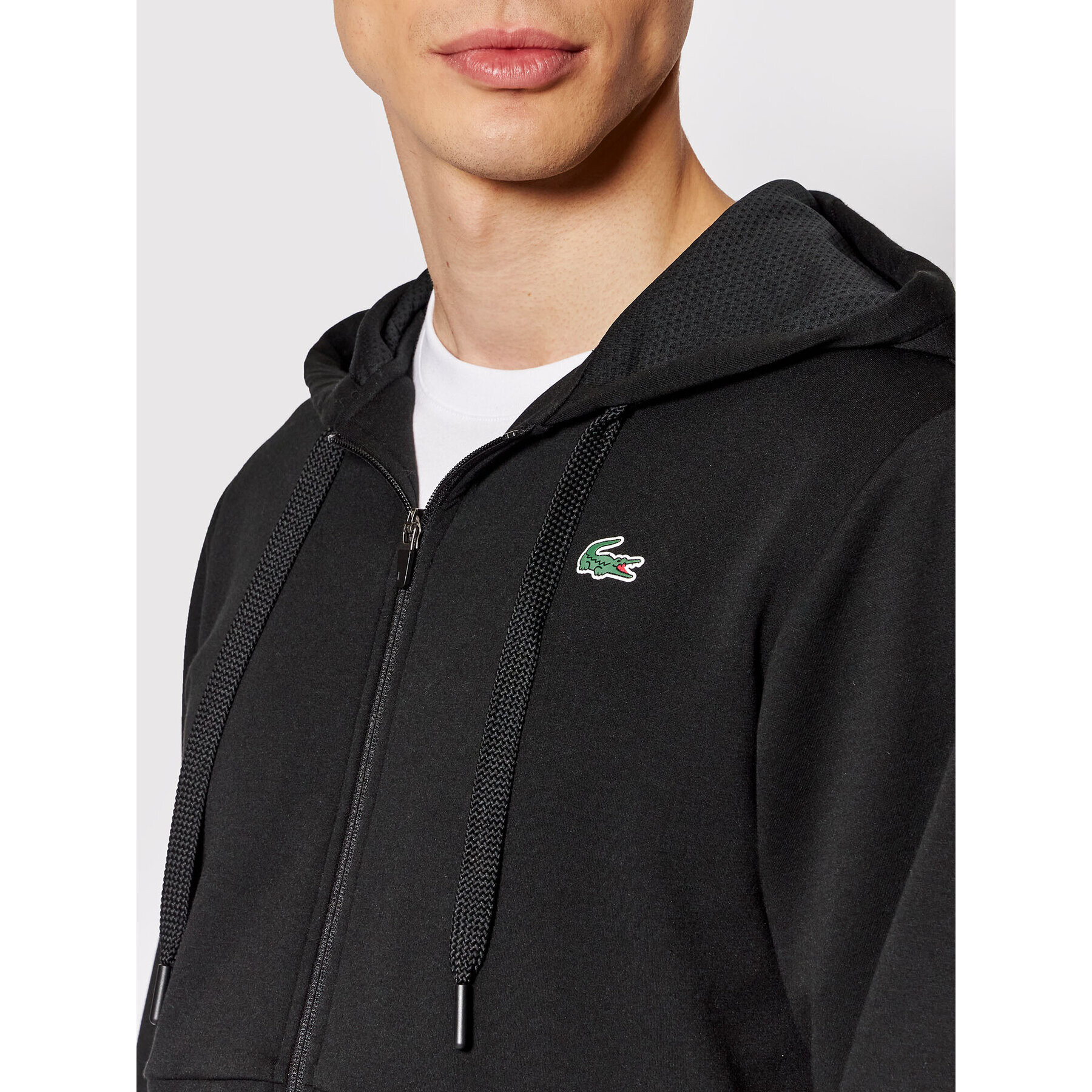 Lacoste Bluză SH9676 Negru Regular Fit - Pled.ro