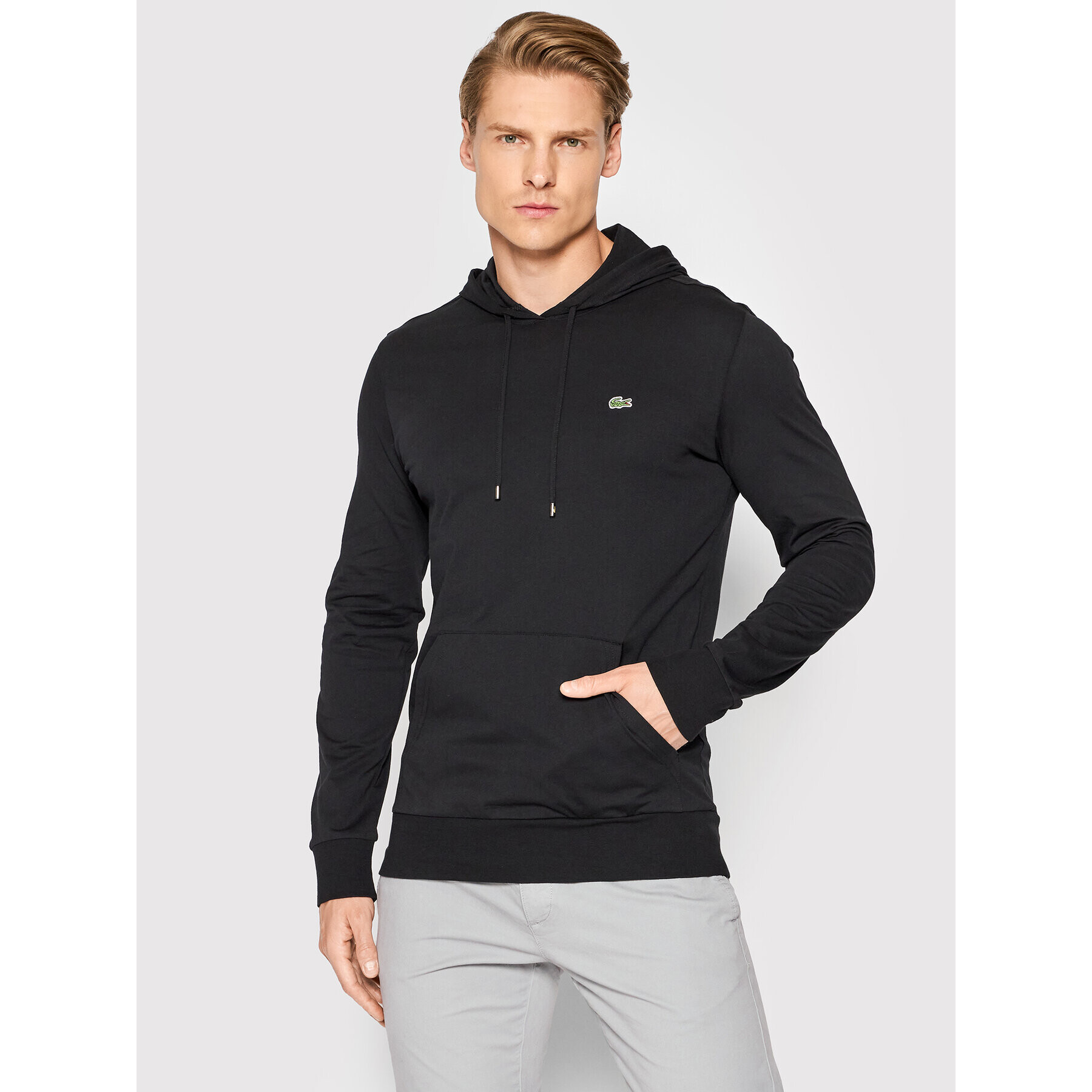 Lacoste Bluză TH9349 Negru Regular Fit - Pled.ro