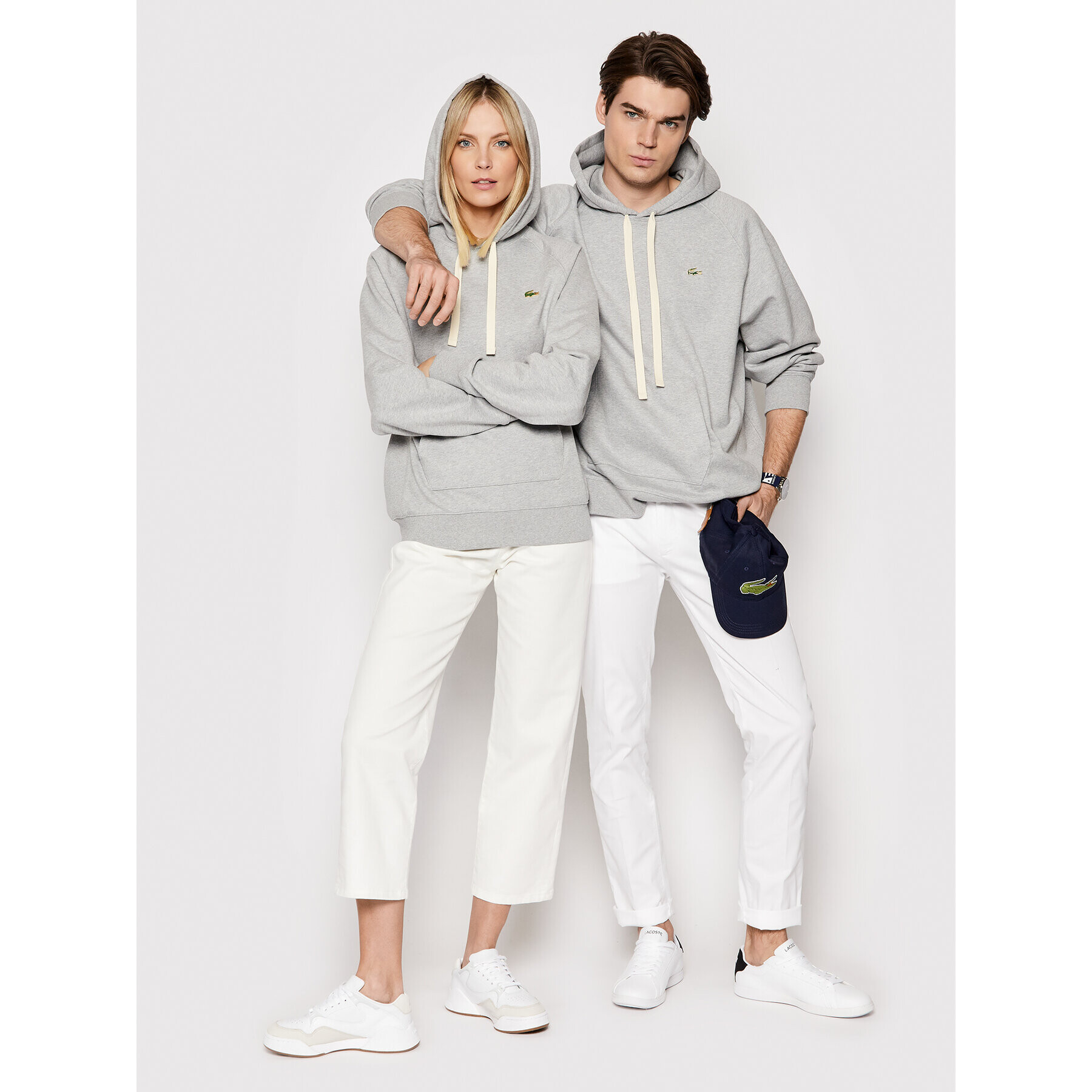 Lacoste Bluză Unisex SH9202 Gri Loose Fit - Pled.ro