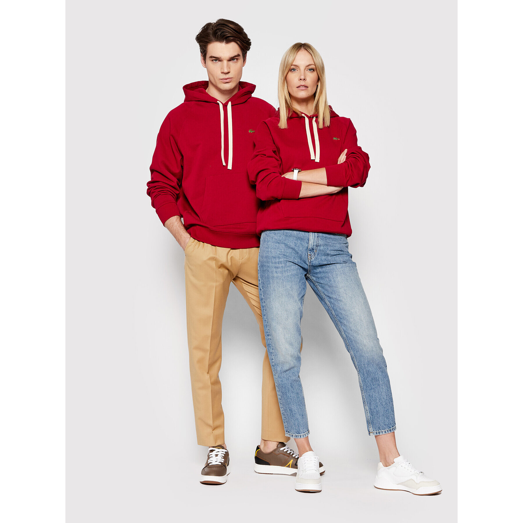 Lacoste Bluză Unisex SH9202 Roșu Loose Fit - Pled.ro