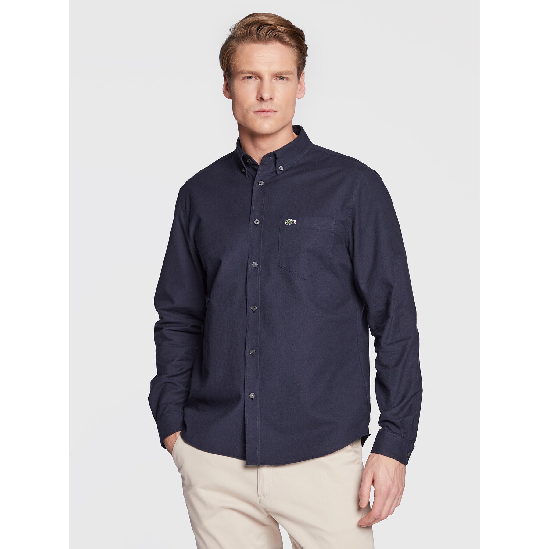 Lacoste Cămașă CH0204 Bleumarin Regular Fit - Pled.ro