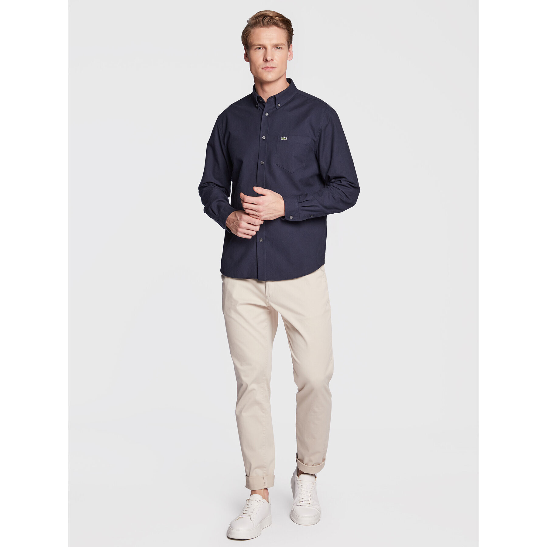 Lacoste Cămașă CH0204 Bleumarin Regular Fit - Pled.ro