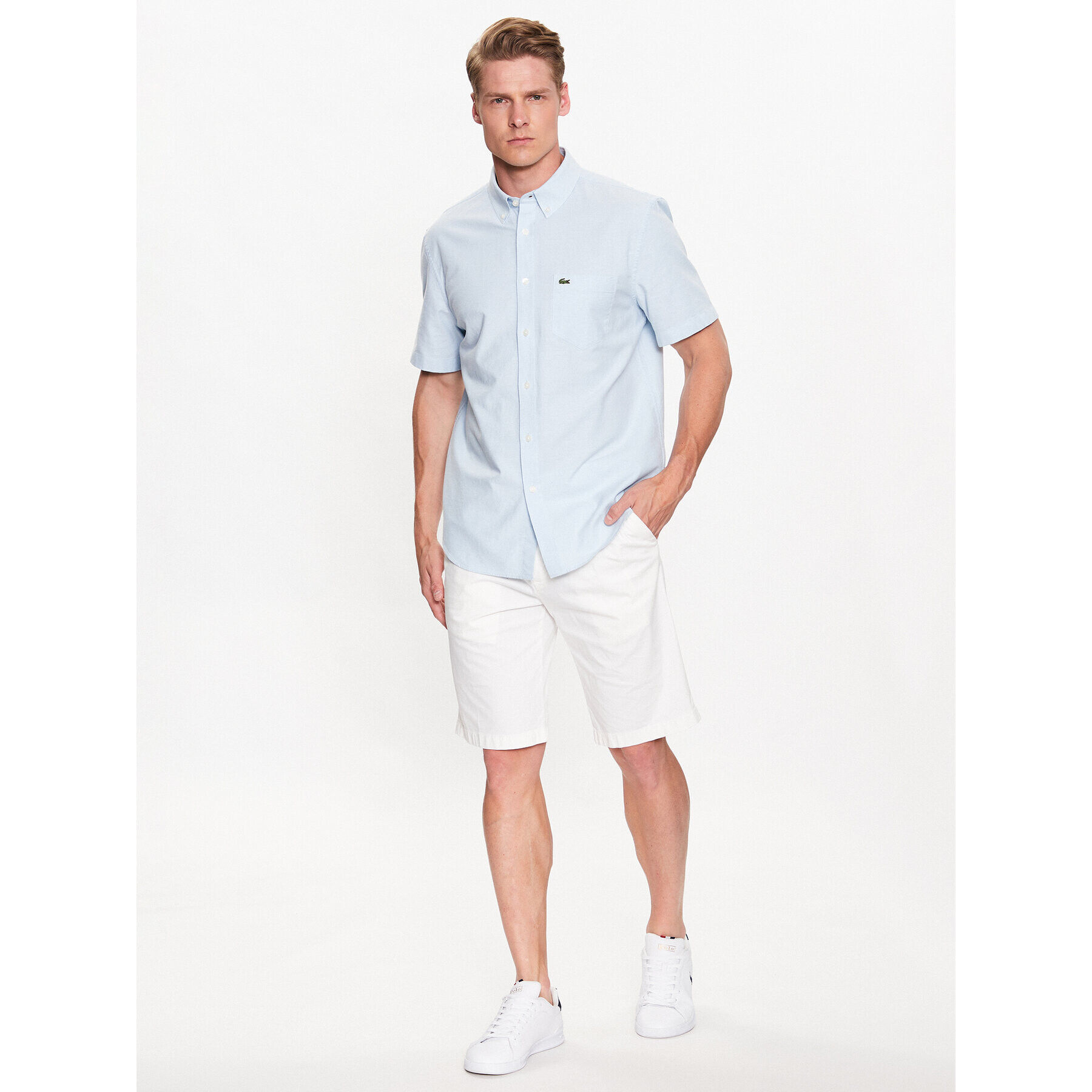 Lacoste Cămașă CH0219 Albastru Regular Fit - Pled.ro