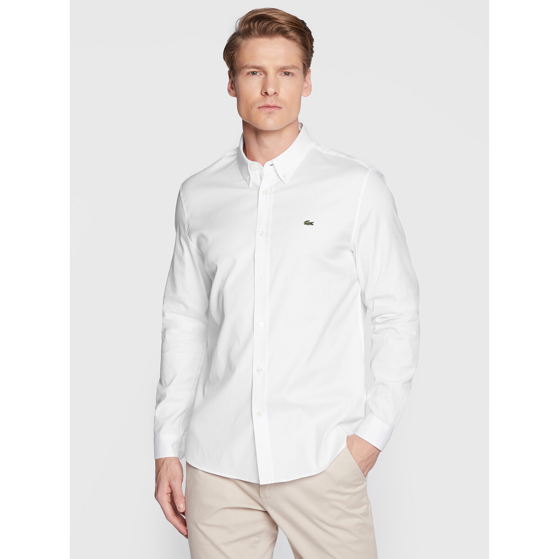 Lacoste Cămașă CH1843 Alb Slim Fit - Pled.ro