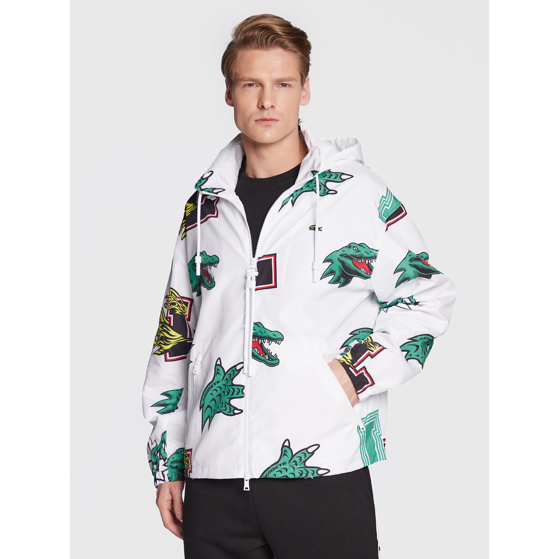 Lacoste Geacă BH1481 Alb Oversize - Pled.ro