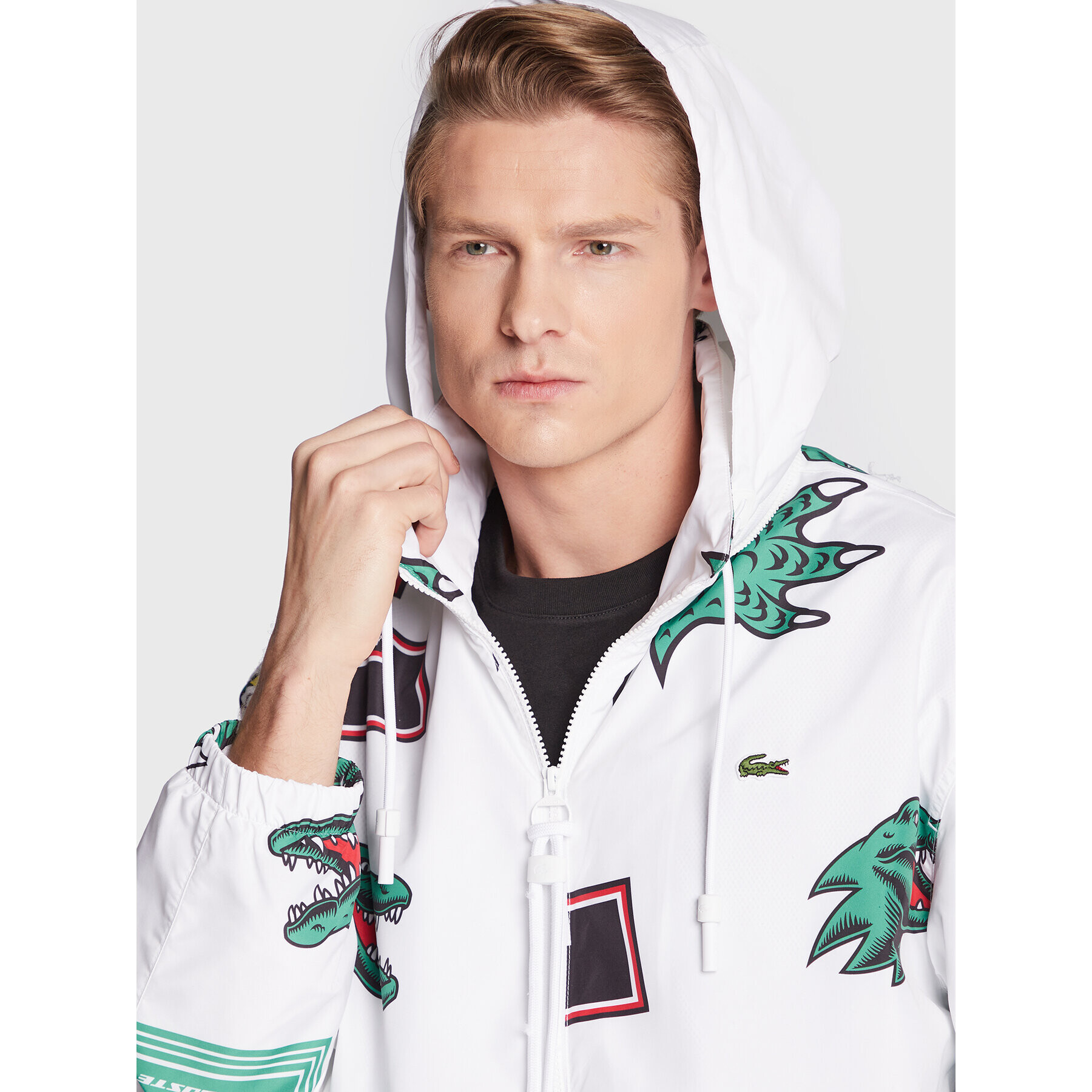 Lacoste Geacă BH1481 Alb Oversize - Pled.ro