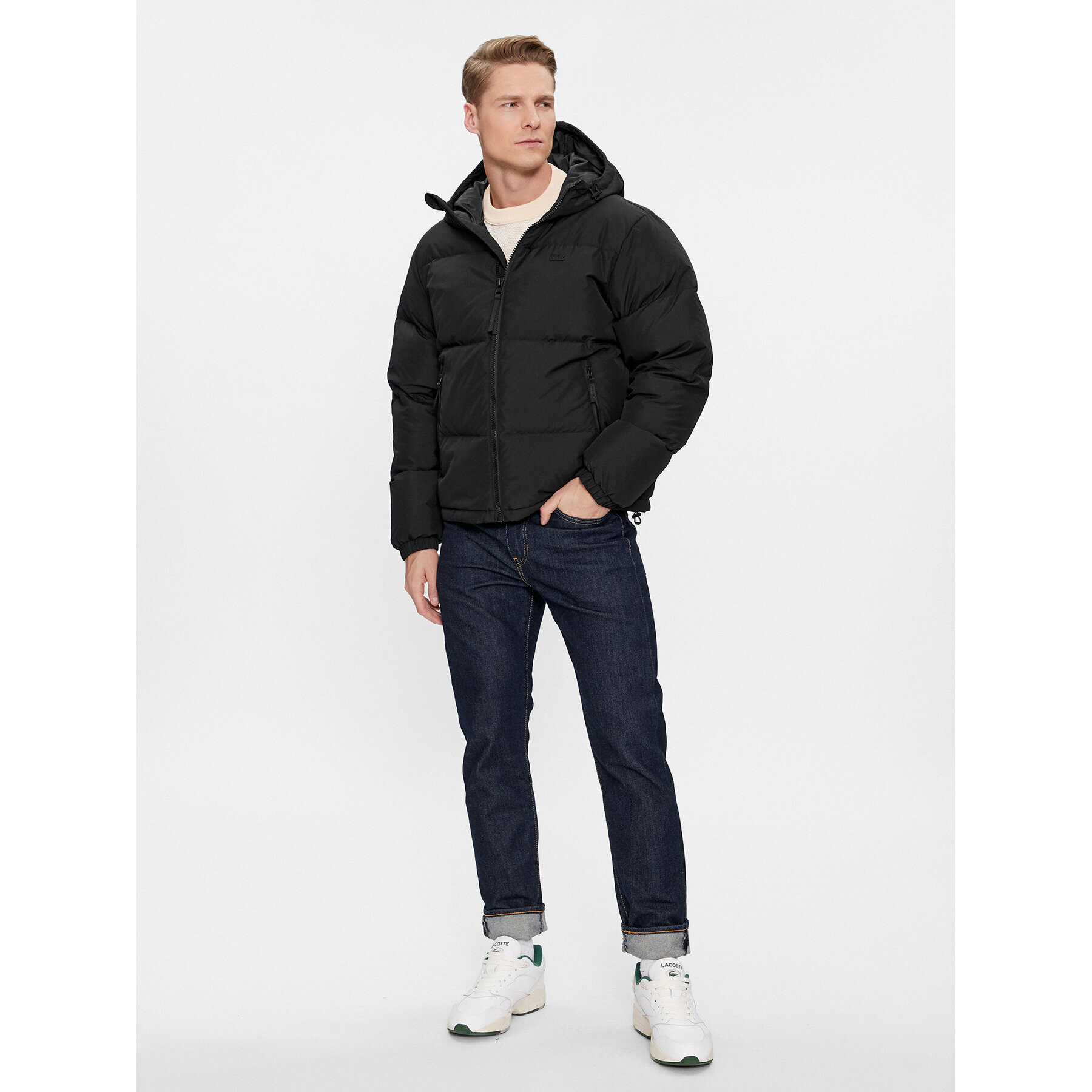 Lacoste Geacă din puf BH3522 Negru Regular Fit - Pled.ro