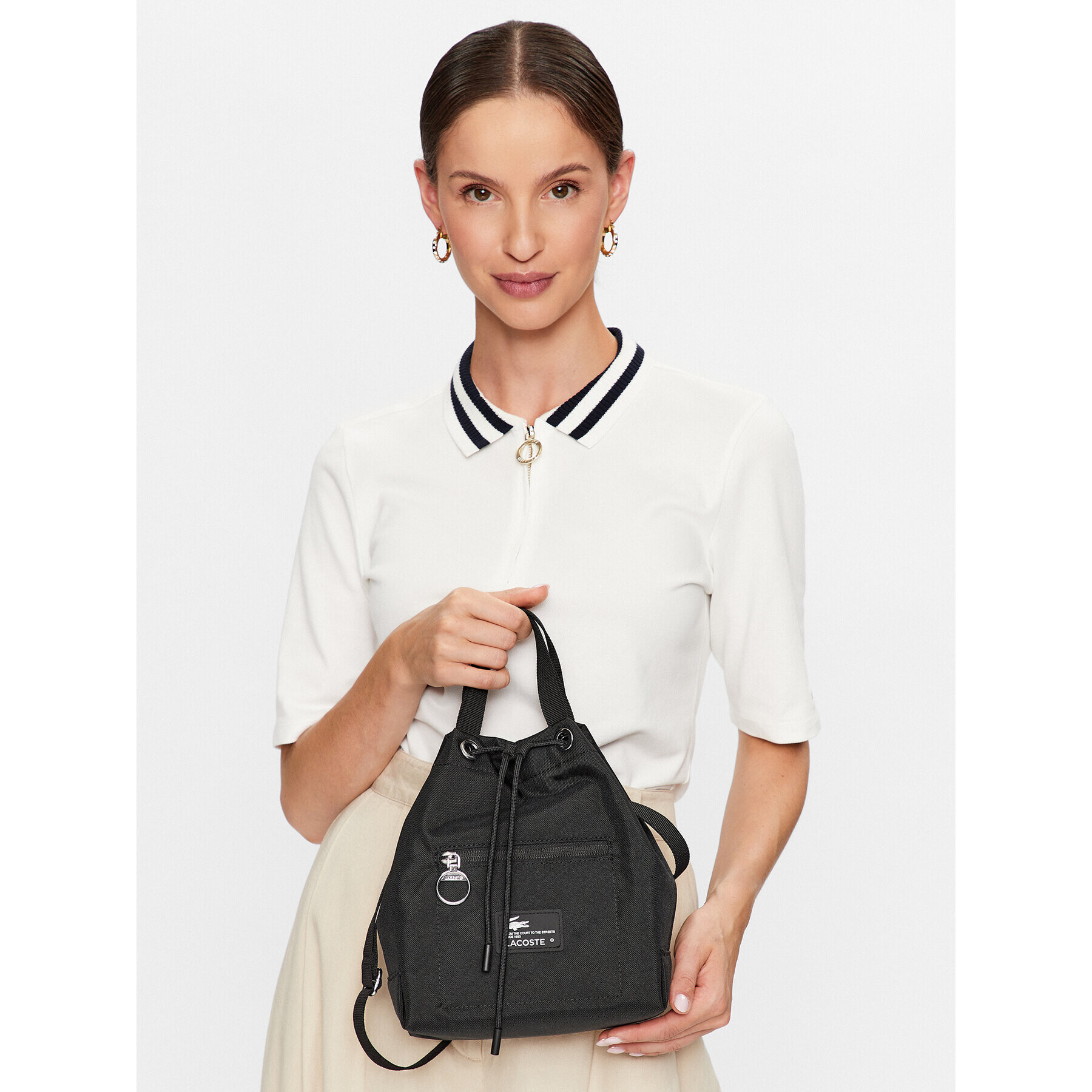 Lacoste Geantă Bucket Bag NF4196WE Negru - Pled.ro