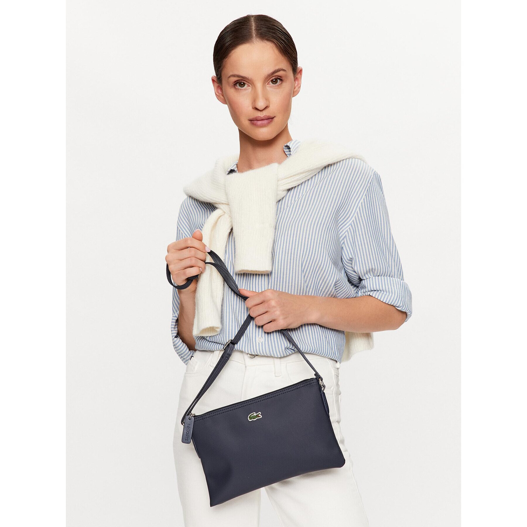 Lacoste Geantă Flat Crossover Bag NF1887PO Bleumarin - Pled.ro