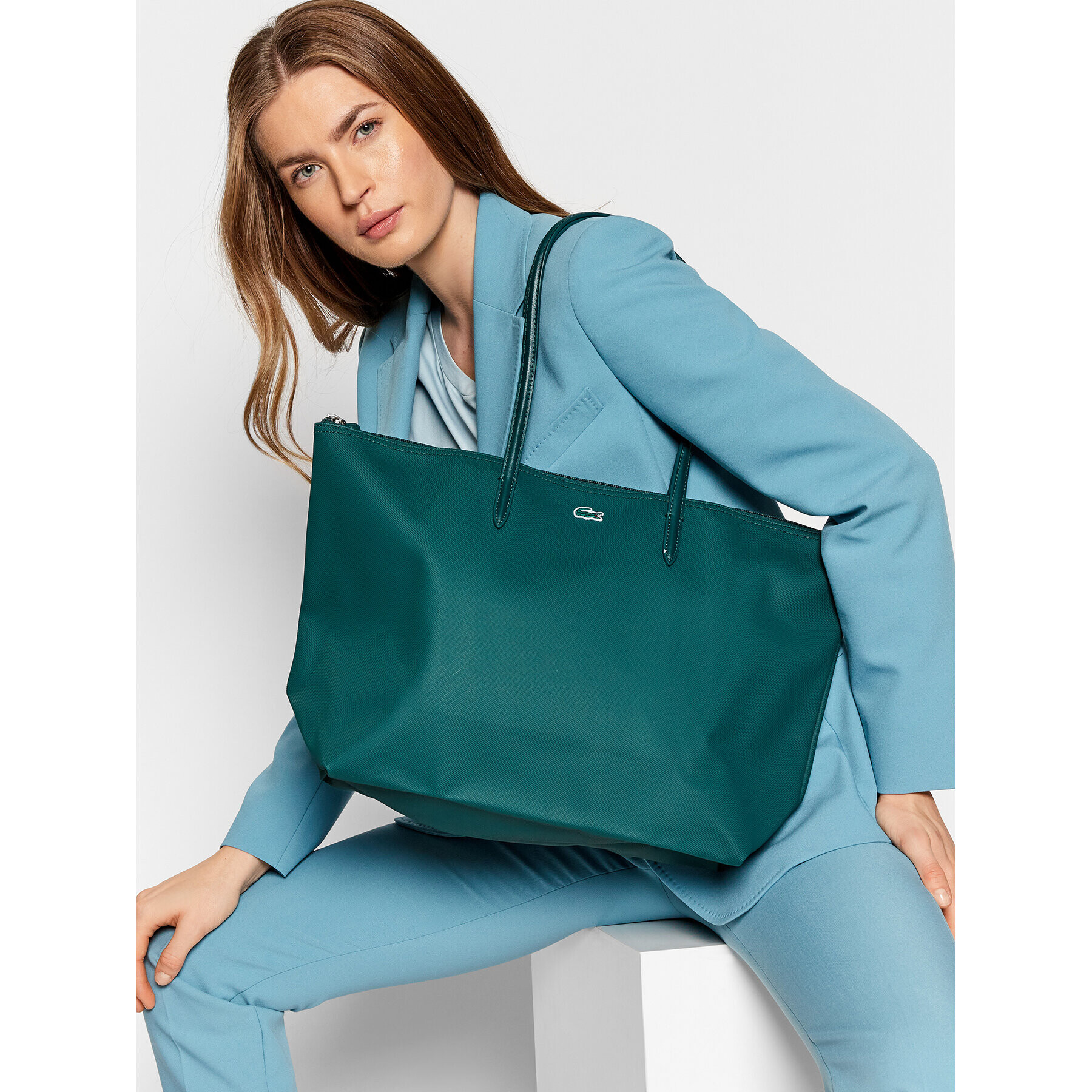 Lacoste Geantă L Shopping Bag NF1888PO Verde - Pled.ro