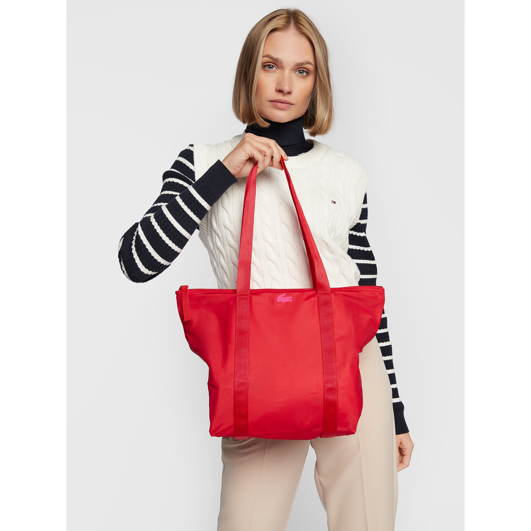 Lacoste Geantă M Shopping Bag NF3619YA Roșu - Pled.ro