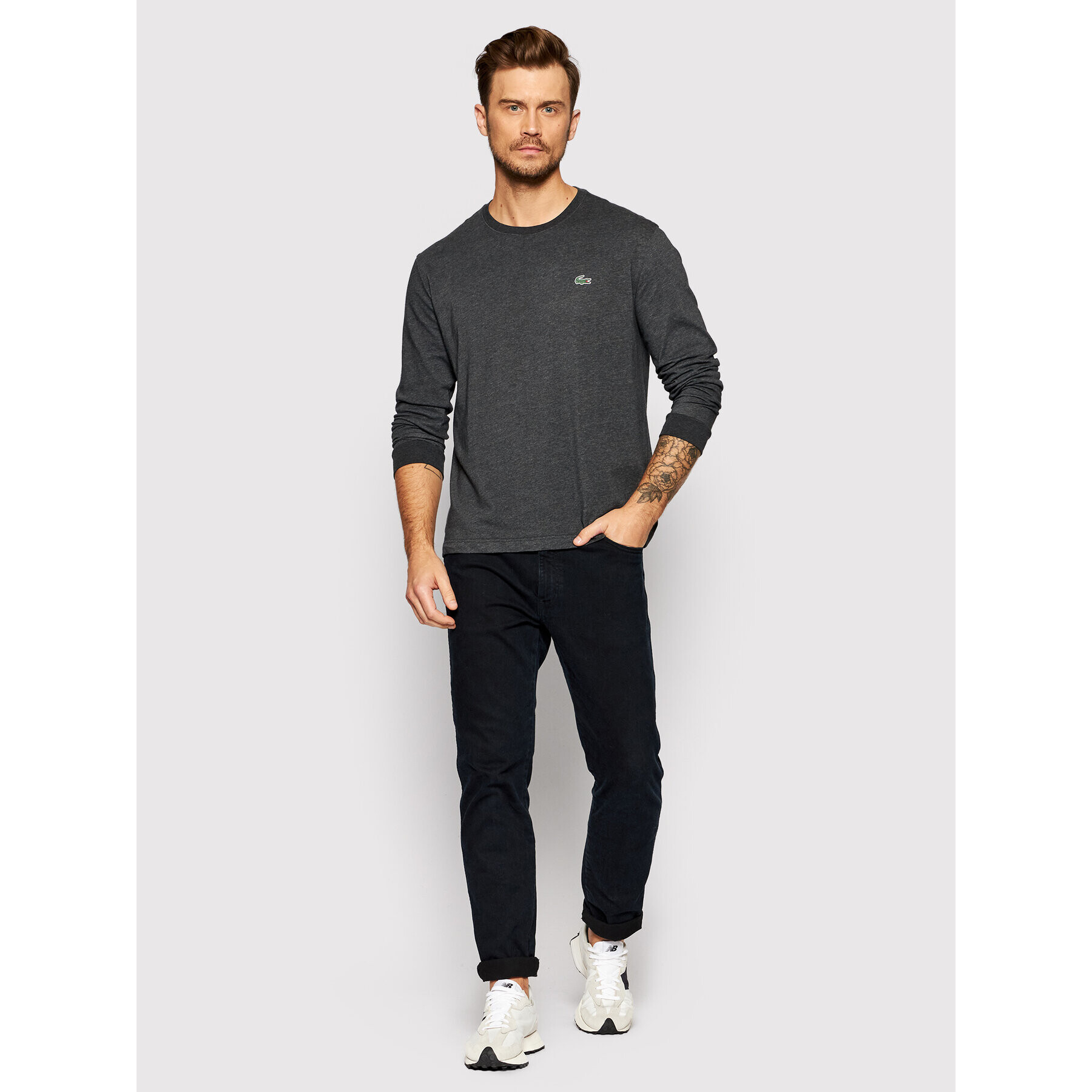 Lacoste Longsleeve TH0123 Gri Classic Fit - Pled.ro