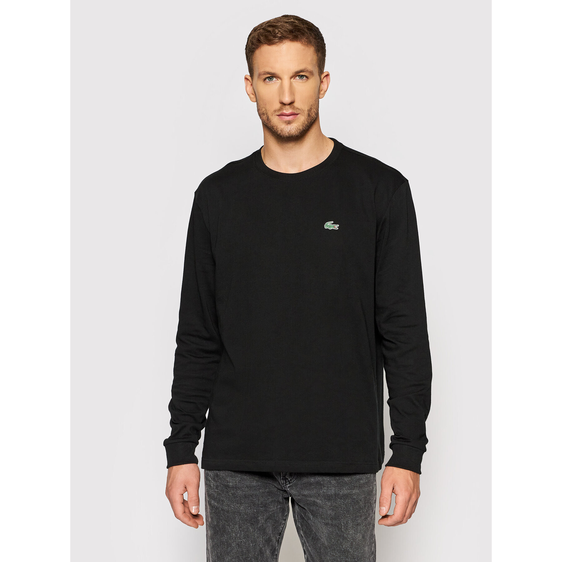 Lacoste Longsleeve TH0123 Negru Classic Fit - Pled.ro