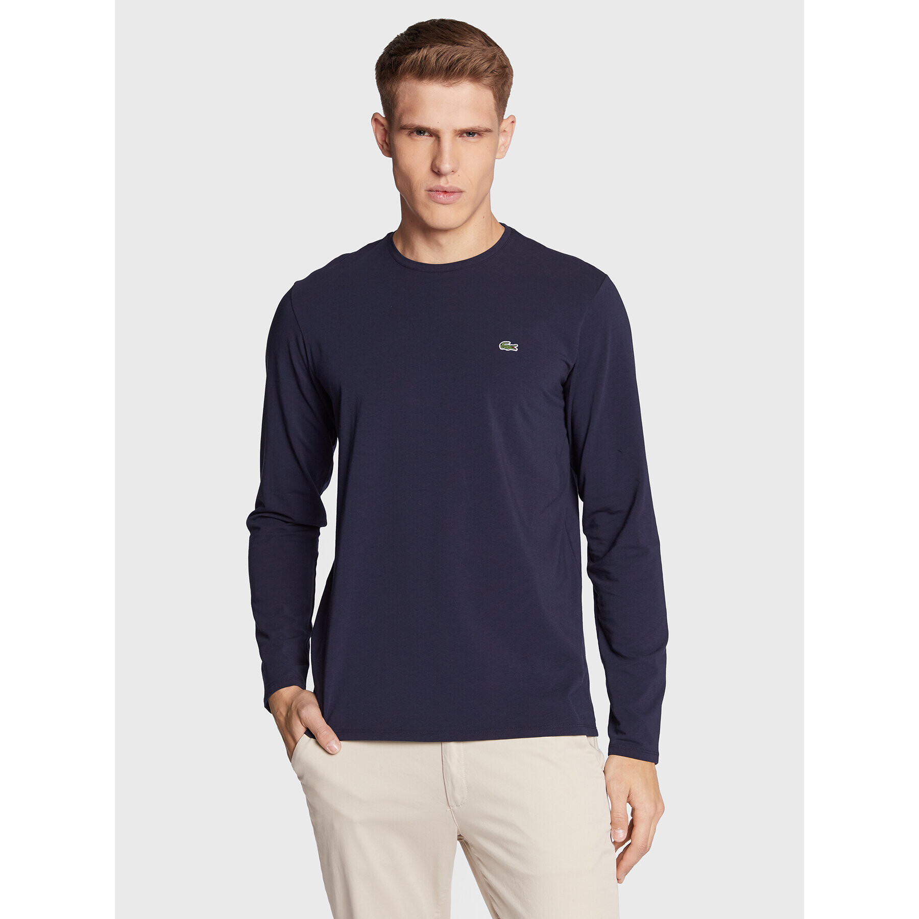 Lacoste Longsleeve TH0990 Bleumarin Regular Fit - Pled.ro