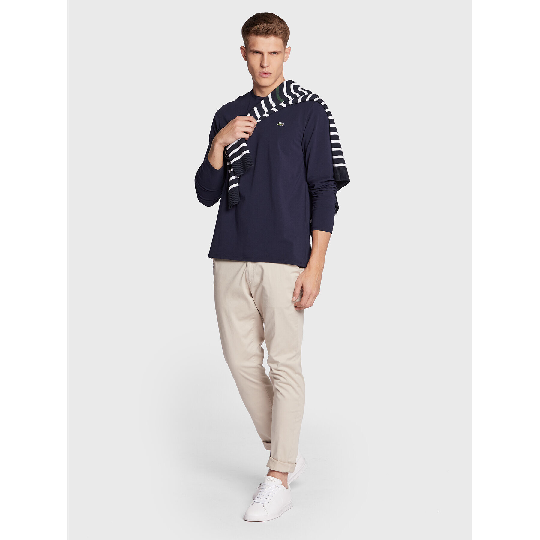 Lacoste Longsleeve TH0990 Bleumarin Regular Fit - Pled.ro