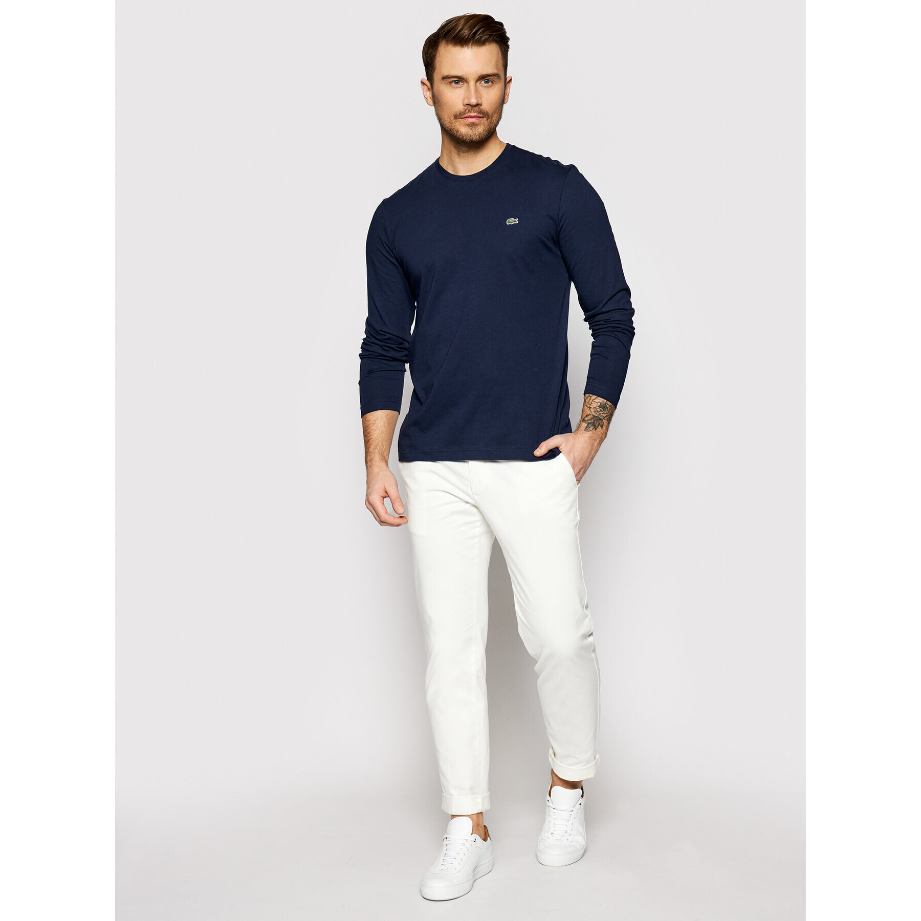 Lacoste Longsleeve TH2040 Bleumarin Regular Fit - Pled.ro