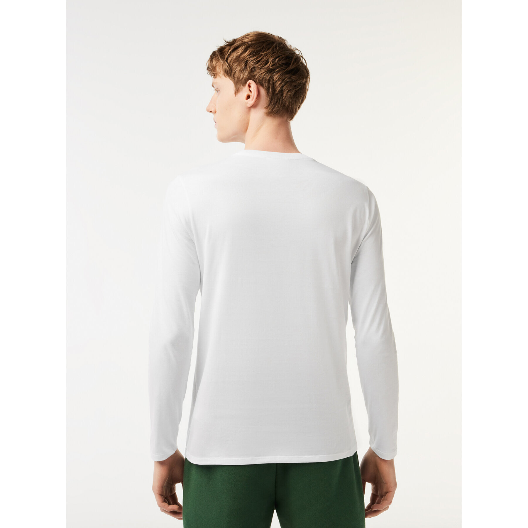 Lacoste Longsleeve TH6712 Alb Regular Fit - Pled.ro