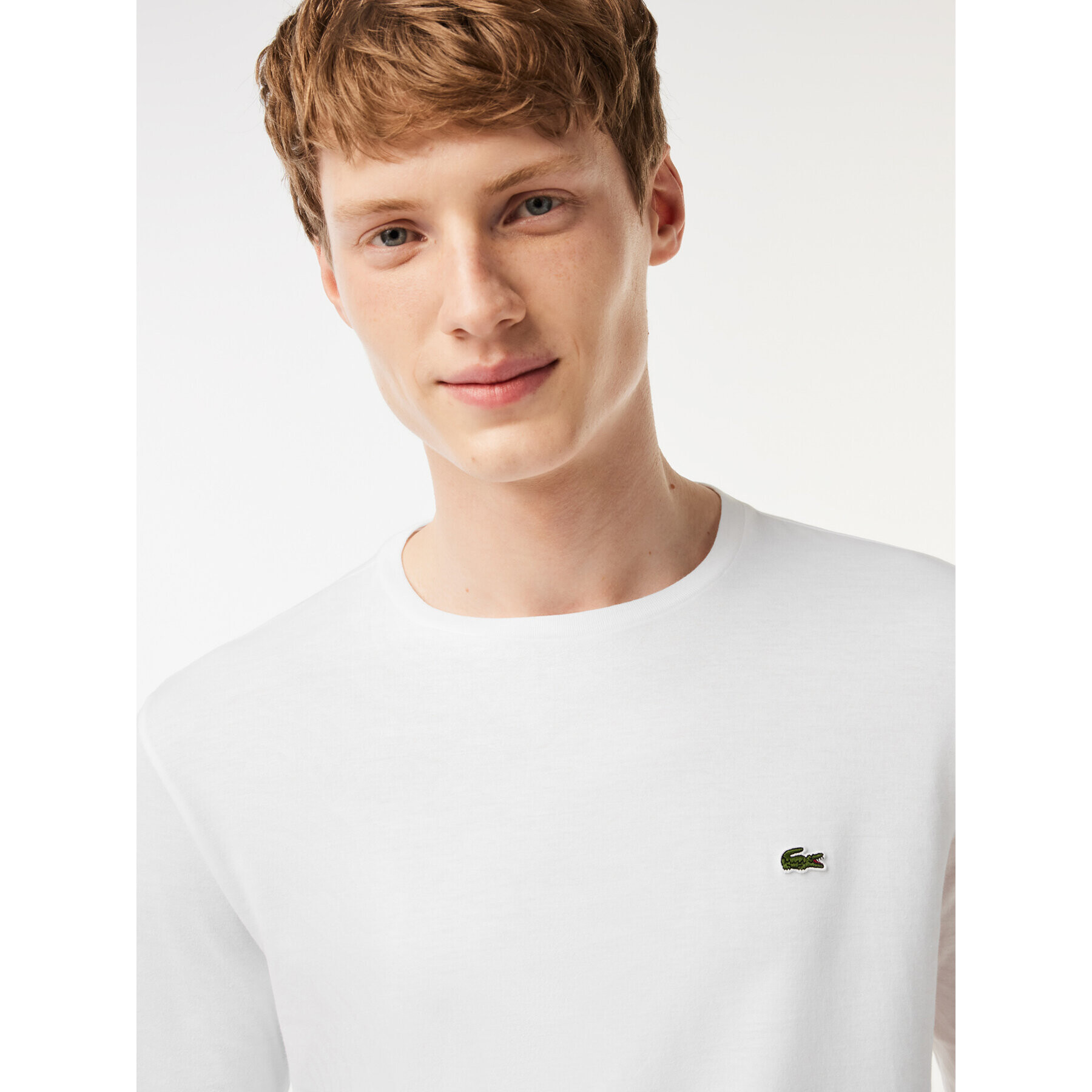 Lacoste Longsleeve TH6712 Alb Regular Fit - Pled.ro